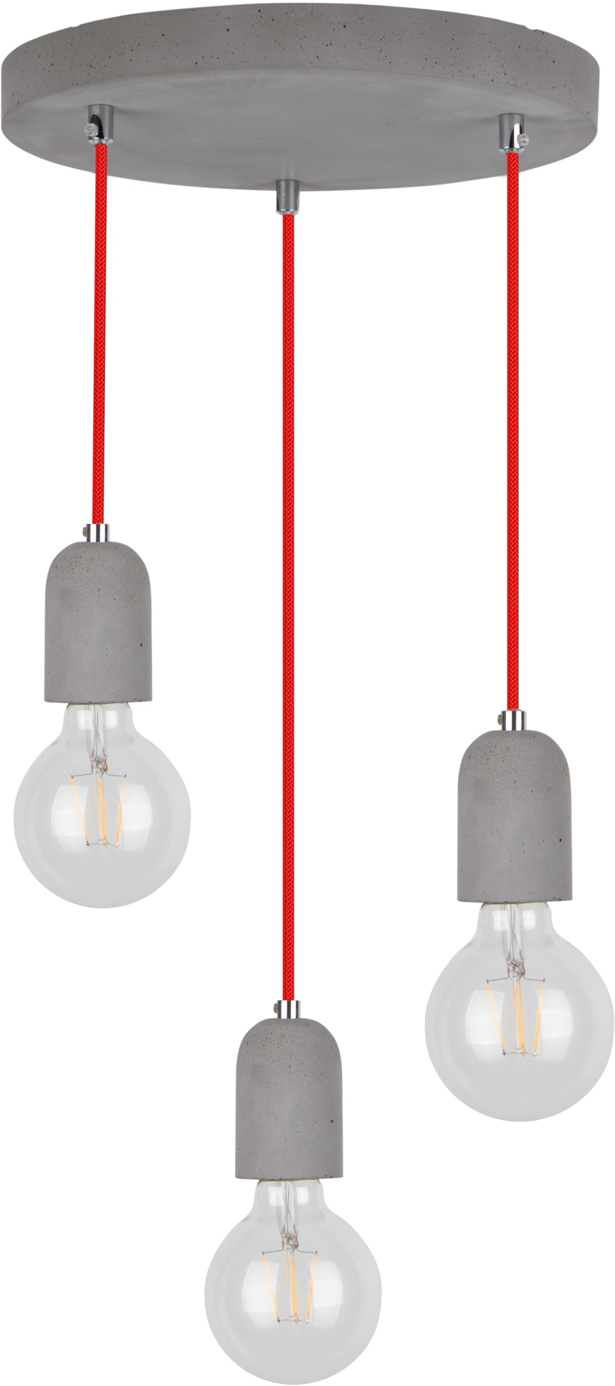 SPOT Light Pendelleuchte »AMORY«, Kabel Vintage-Leuchtmittel Beton, XXL flammig-flammig, Jahren Rot, für kaufen mit Garantie in | 3 3 Hängeleuchte, online Ideal