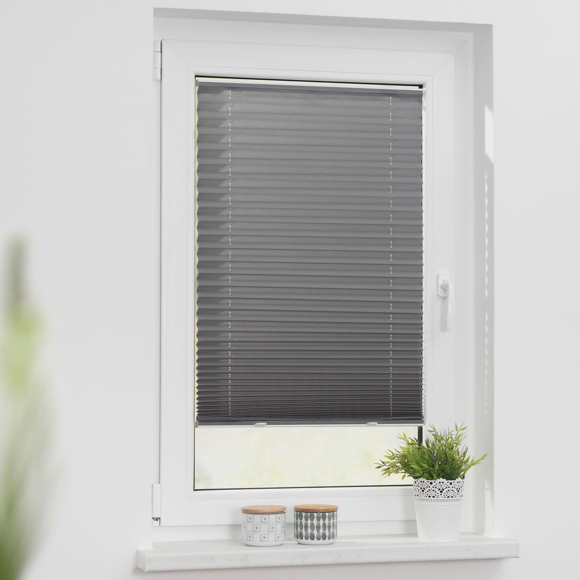 LICHTBLICK ORIGINAL Plissee »Haftfix« Lichtschutz ohne Bohren verspannt Crush-Optik, mit Saugnapf