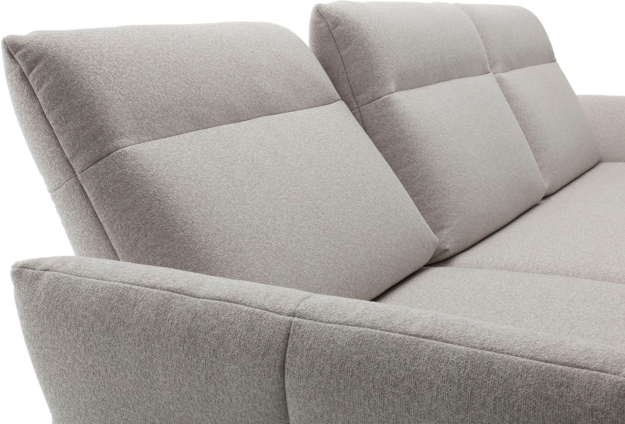 Creation BY ROLF BENZ Ecksofa »CR.460«, Sockel in Eiche, Winkelfüße in Umbragrau, Breite 338 cm