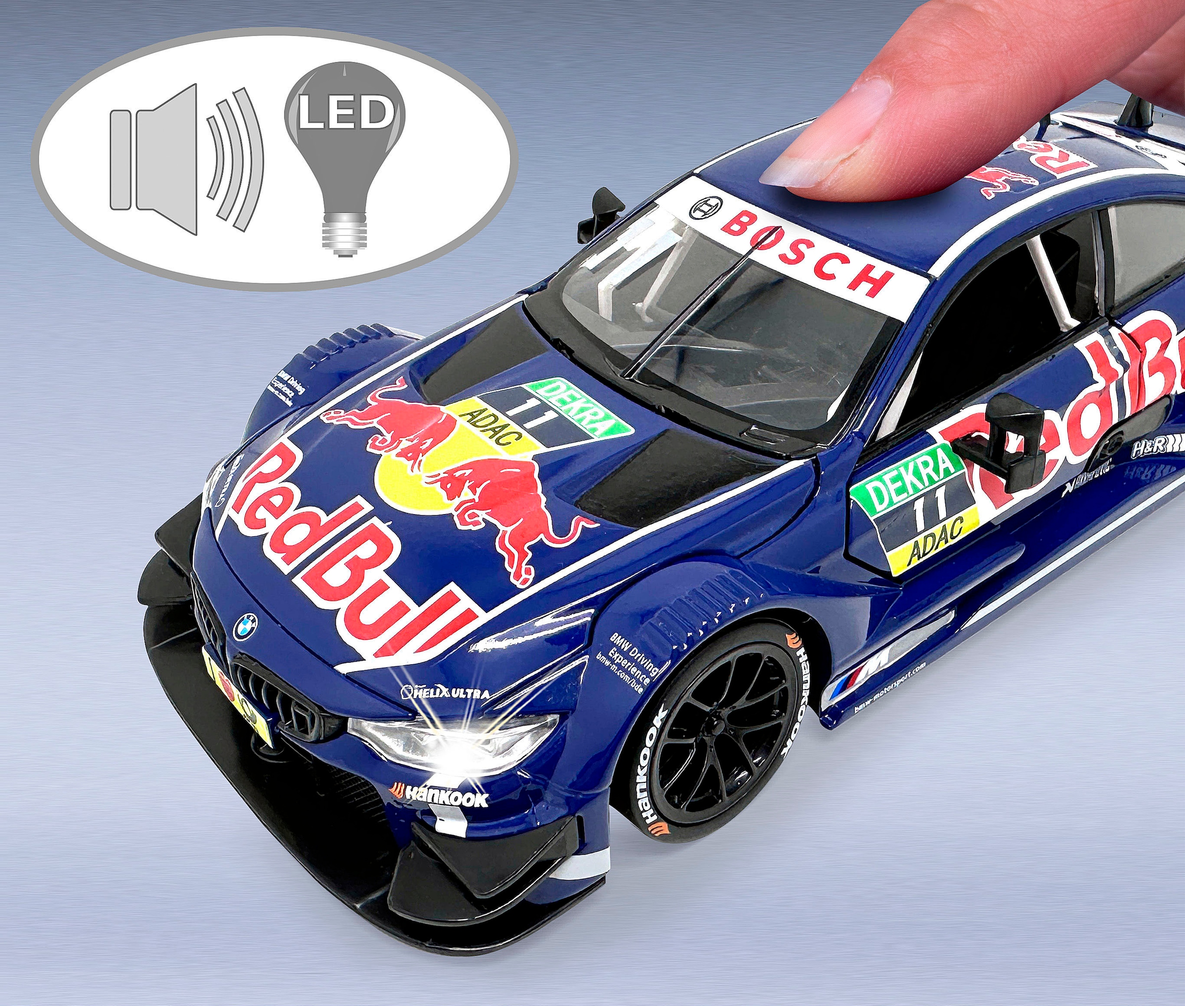Jamara Spielzeug-Auto »Diecast,  BMW M4 DTM blau inklusive Batterien« LED Licht; Maßstab 1:24