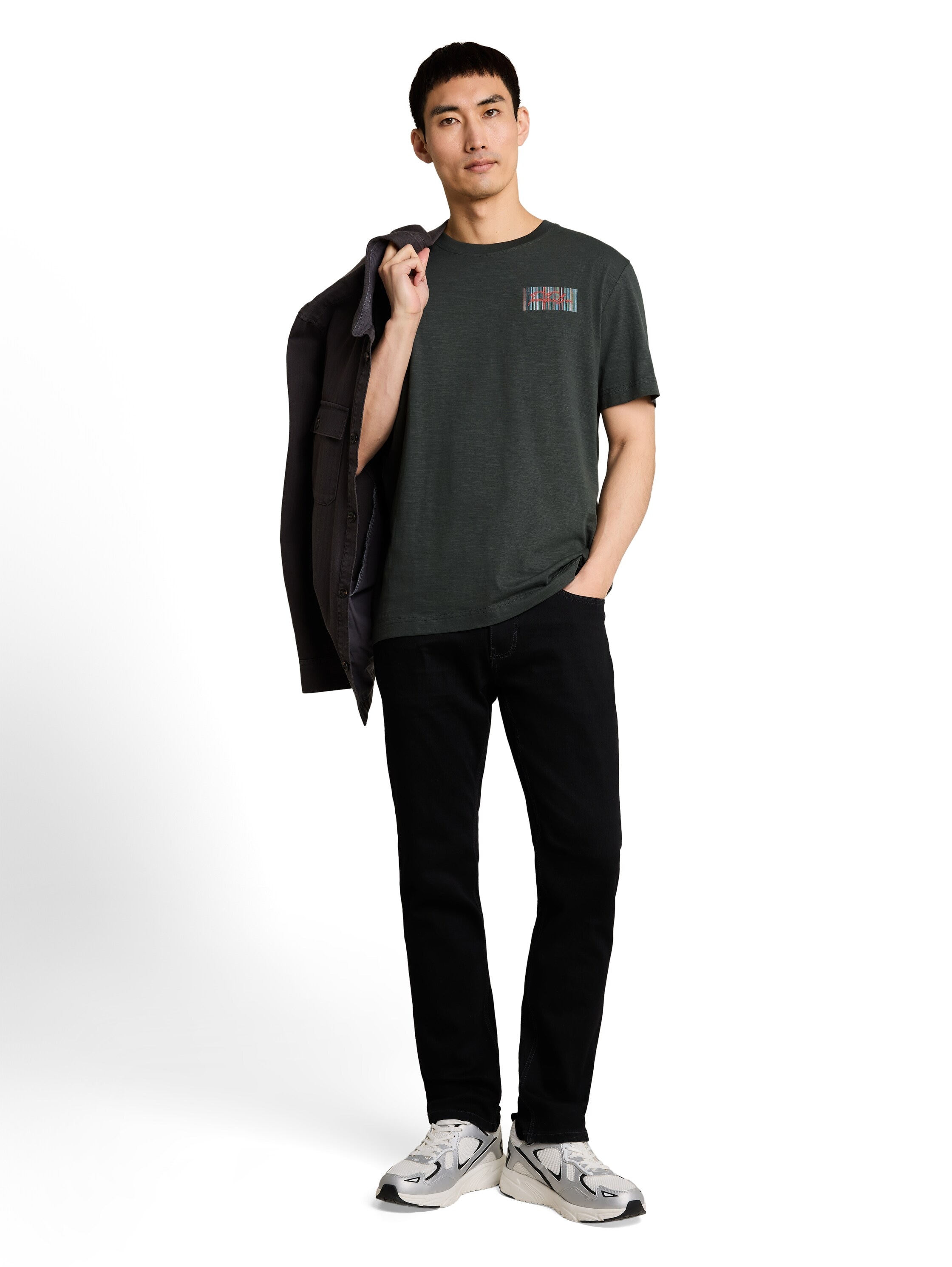 TOM TAILOR Kurzarmshirt Sommershirt mit Print und Stickerei