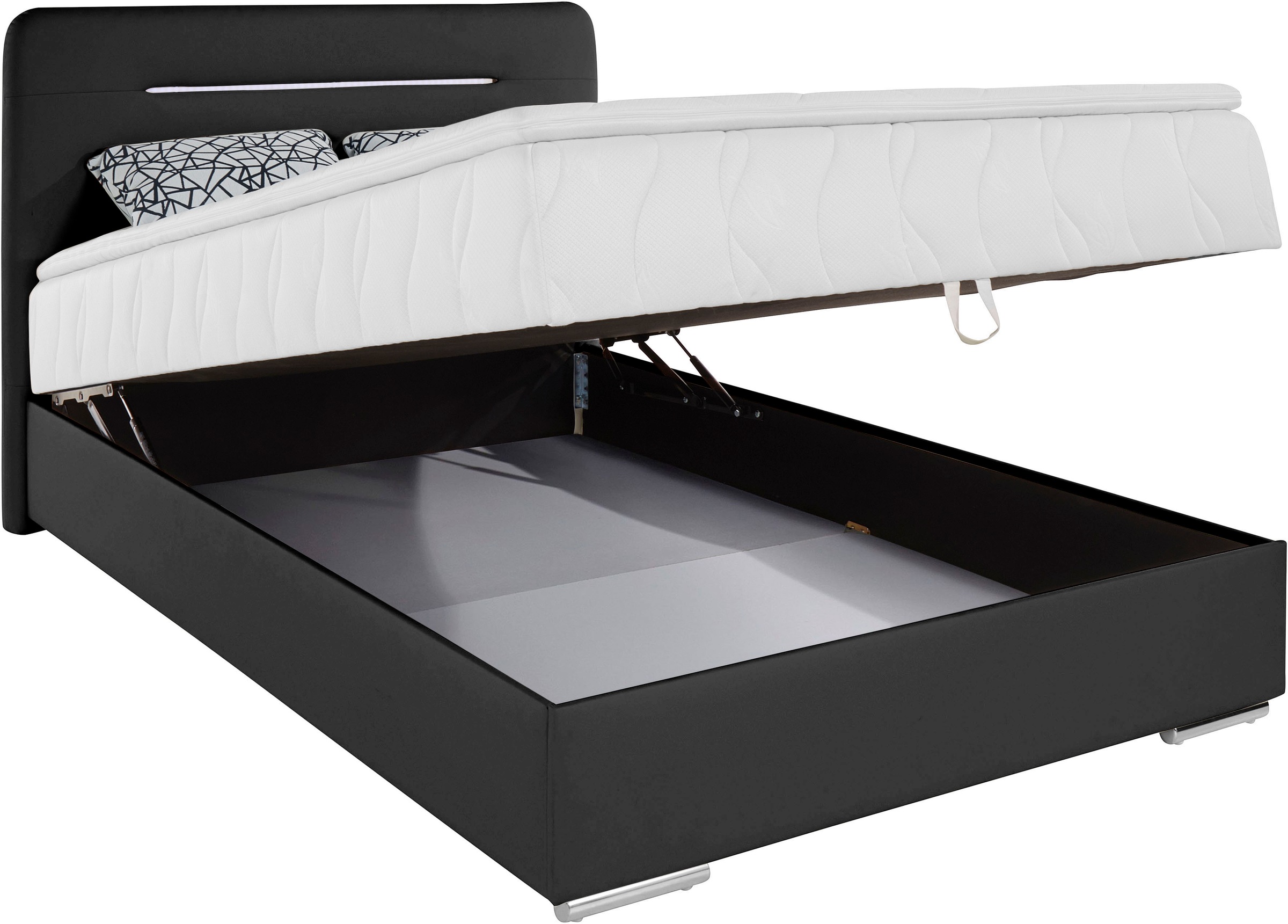 COTTA Boxbett »Lighstar«, inklusive LED-Beleuchtung, Topper, Bettkasten und Zierkissen