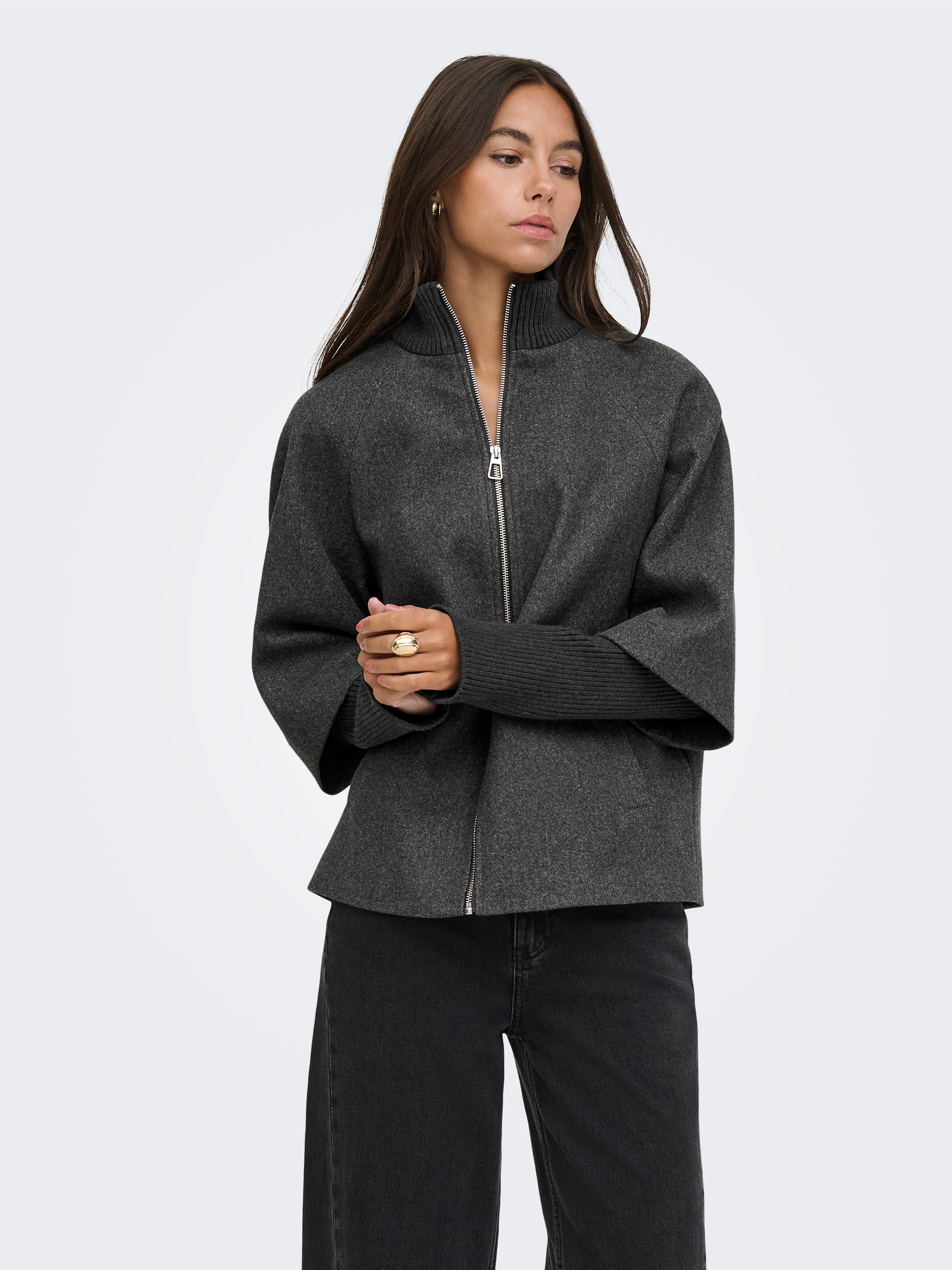 JDY Kurzjacke »JDYMEMORY RIB SHORT JACKET OTW NOOS« Kunstfaser