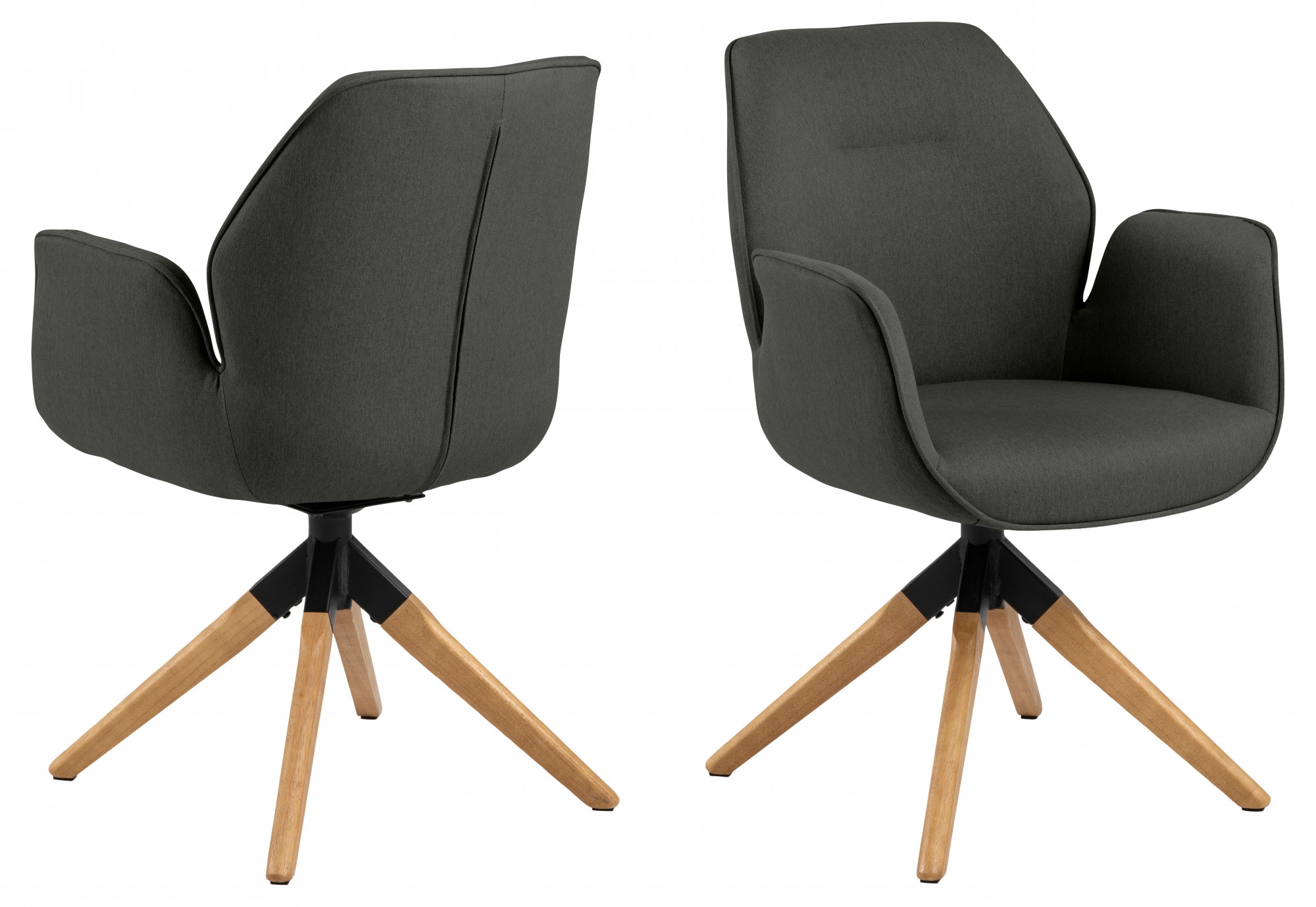 ACTONA GROUP Esszimmerstuhl »Alma«, 1 St., Polyester, mit eleganten Kedern, Drehstuhl mit Rückholfunktion