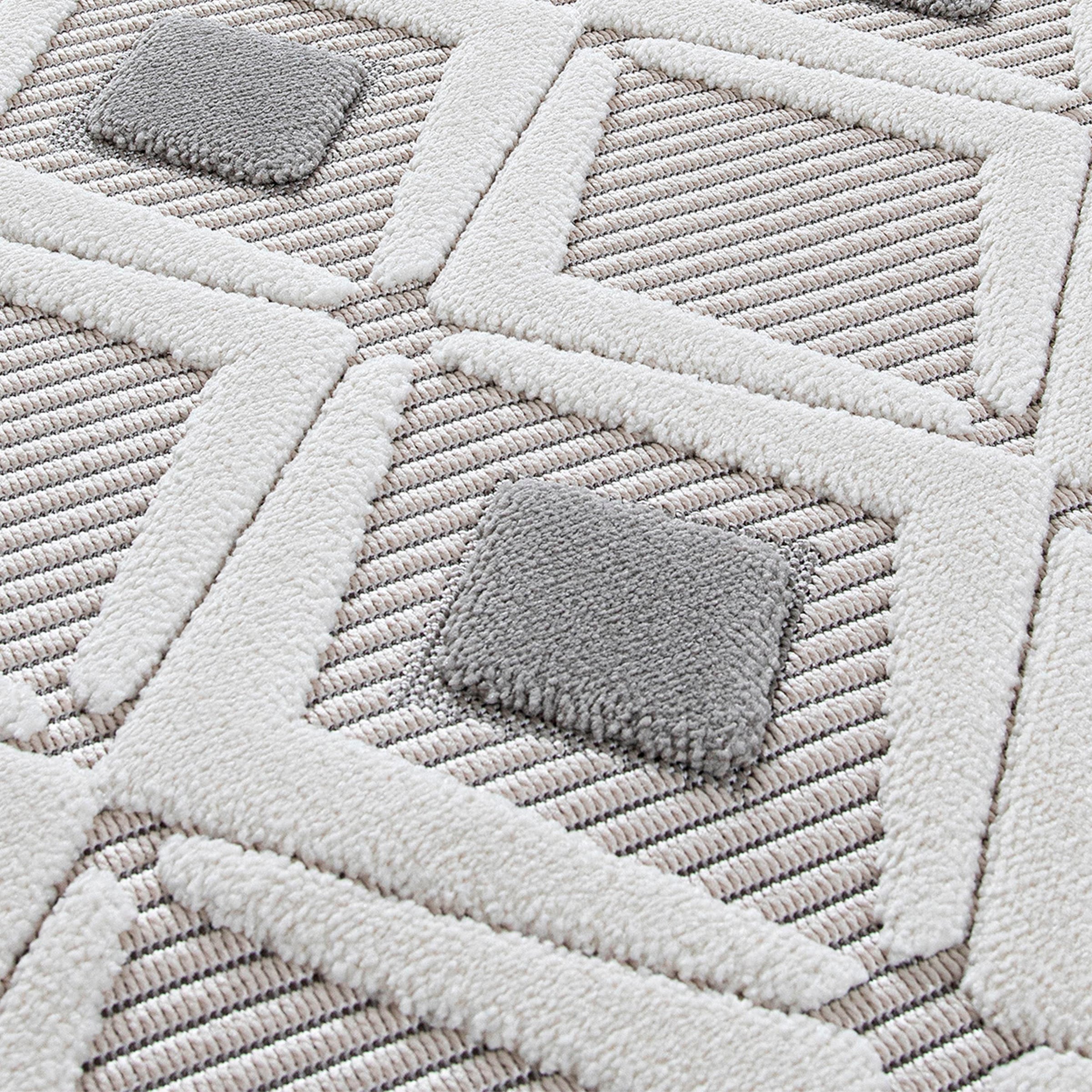 Sehrazat Teppich »Scandi 9830«, rechteckig, 10 mm Höhe, Kurzflor, 3 D Effekt Optik, Hoch Tief Struktur, Wohnzimmer