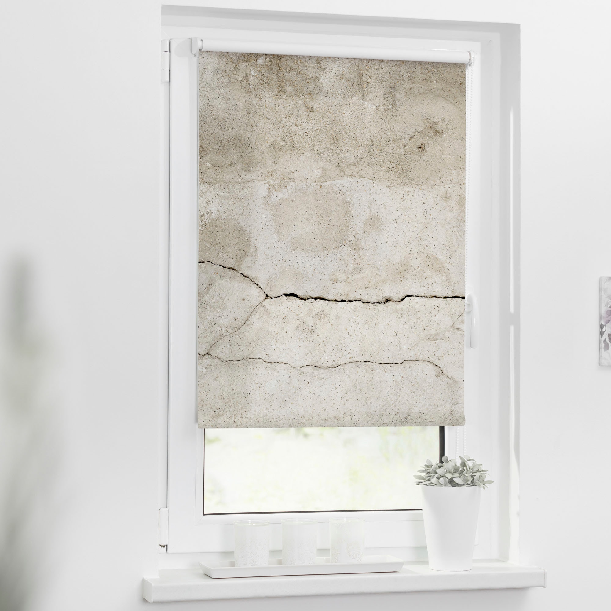 LICHTBLICK ORIGINAL Seitenzugrollo »Rollo Klemmfix, ohne Bohren, Verdunkelung, Beton - Grau« verdunkelnd Verdunkelung | energiesparend freihängend