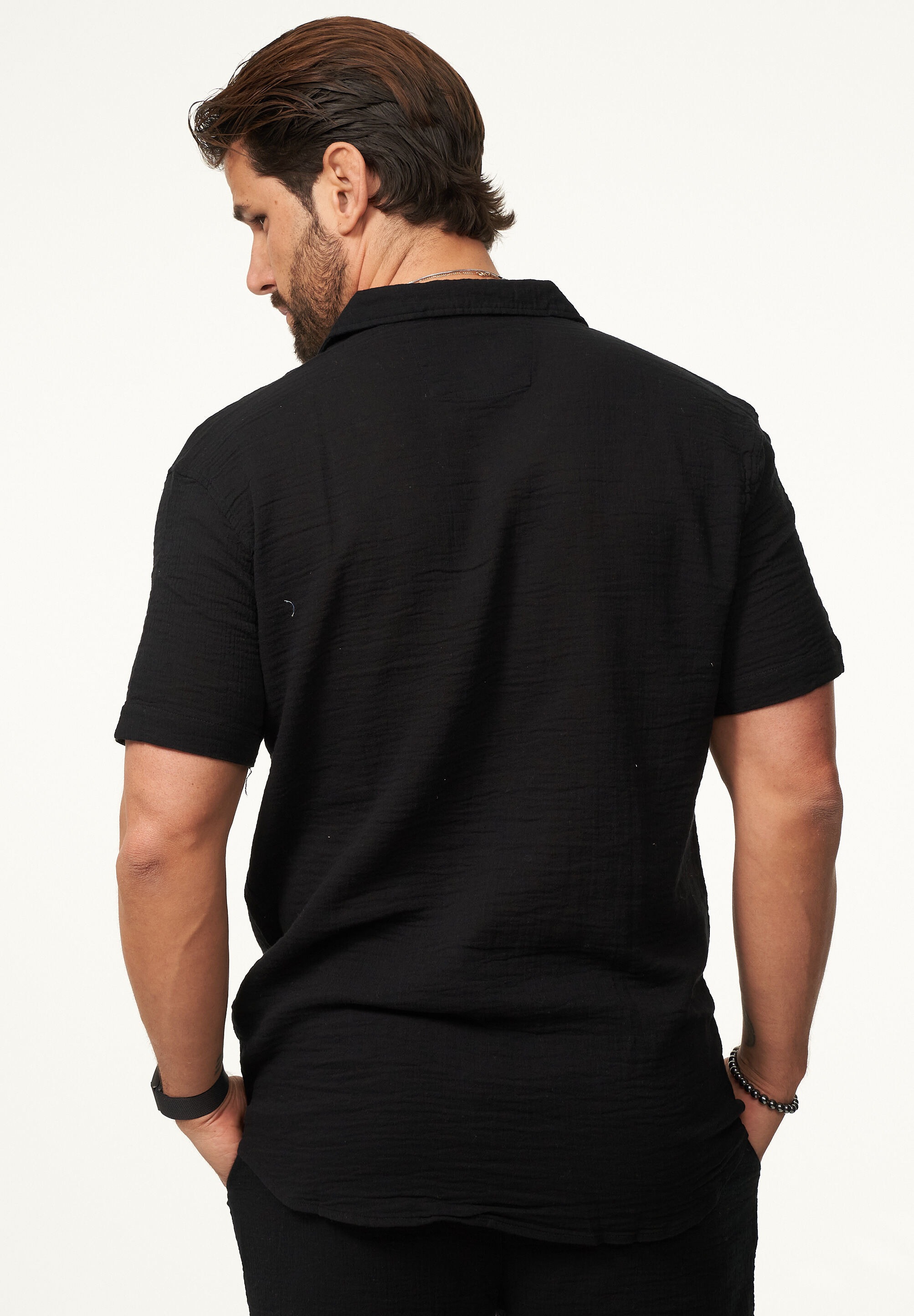 CARISMA Kurzarmhemd »im Vintage Summer-Look in Crinkle Optik« Herren luftig leichtes Kurzarm Feinstrick Polo-Hemd T-Shirt