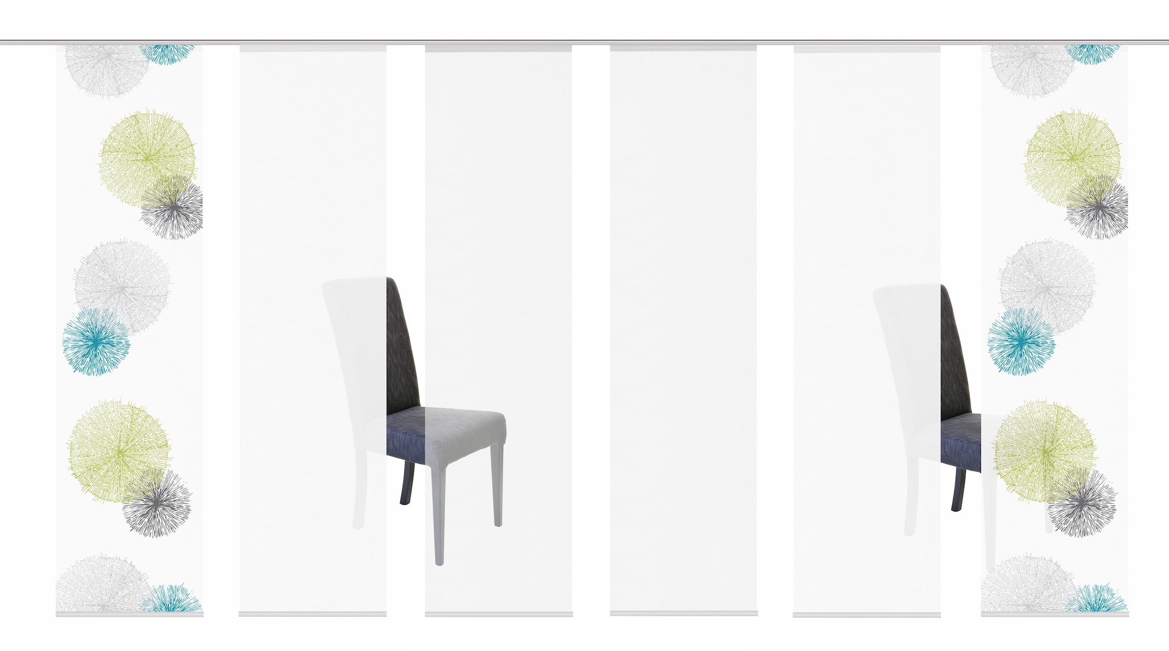 HOME WOHNIDEEN Schiebegardine »SCOPPIO« Klettband 6 Stk. tlg. HxB: 245x60, inkl. Befestigungszubehör