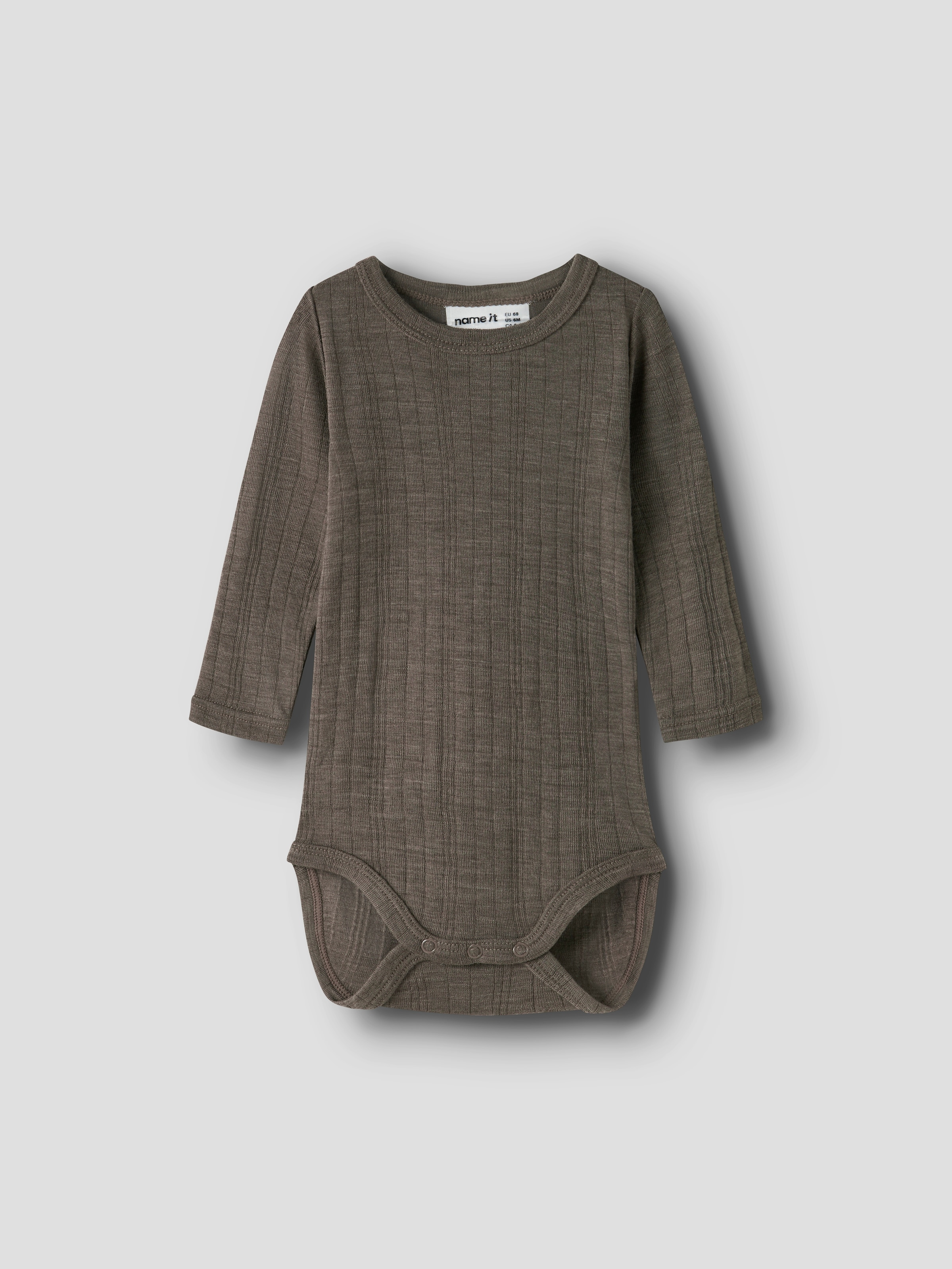 Name It Langarmbody »NBMWANG WOOL NEEDLE LS BODY SOLID NOOS« aus reiner Merinowolle