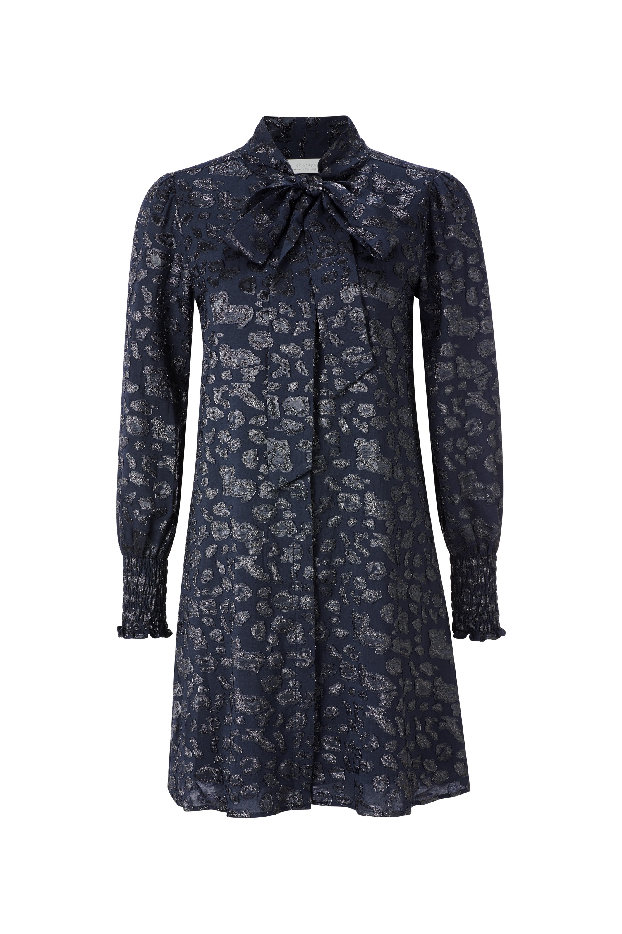 RICHROYAL Minikleid, in schimmerndem Jacquard-Look mit Leo-Ausbrenner