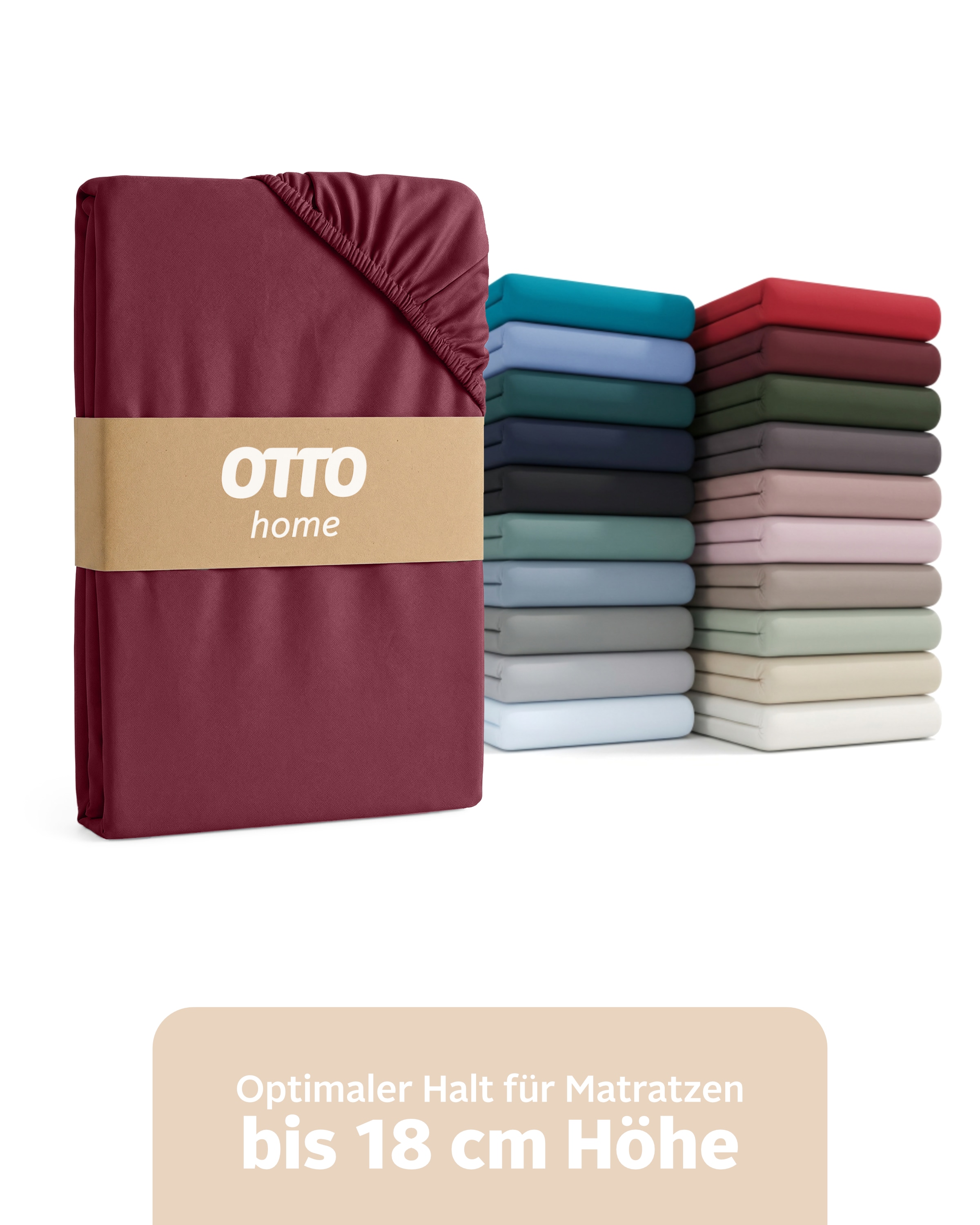 OTTO home Spannbettlaken "PHYSALIS in BASIC und PREMIUM Qualität, 100% Baumwolle" für Matratzen bis 18 cm Höhe, Bettlaken, Spannbetttuch, pflegeleicht