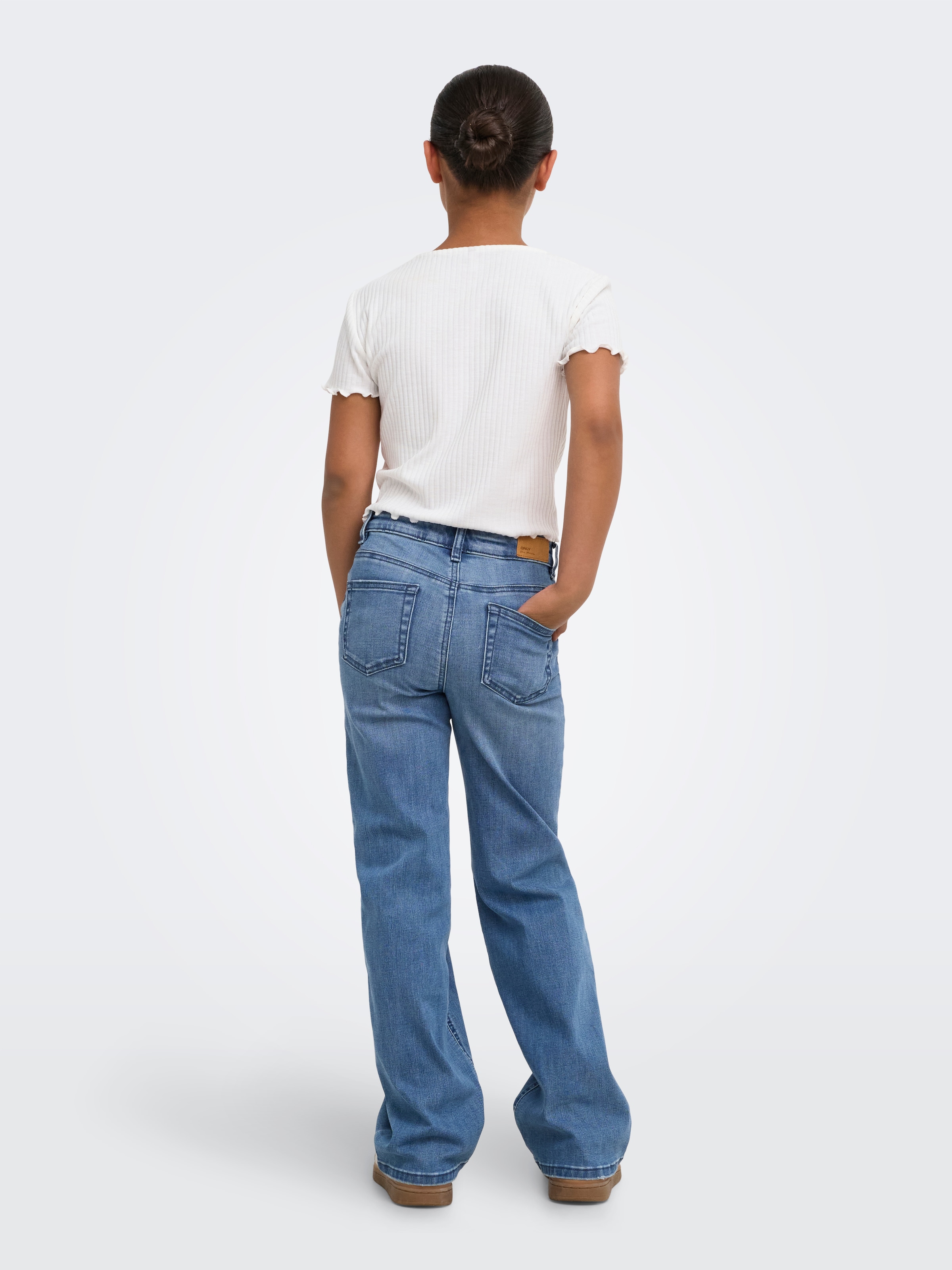 KIDS ONLY High-waist-Jeans »KOGJUICY-WAUW HW WIDE DNM GUA113 NOOS« Materialmix, high waist, wide fit