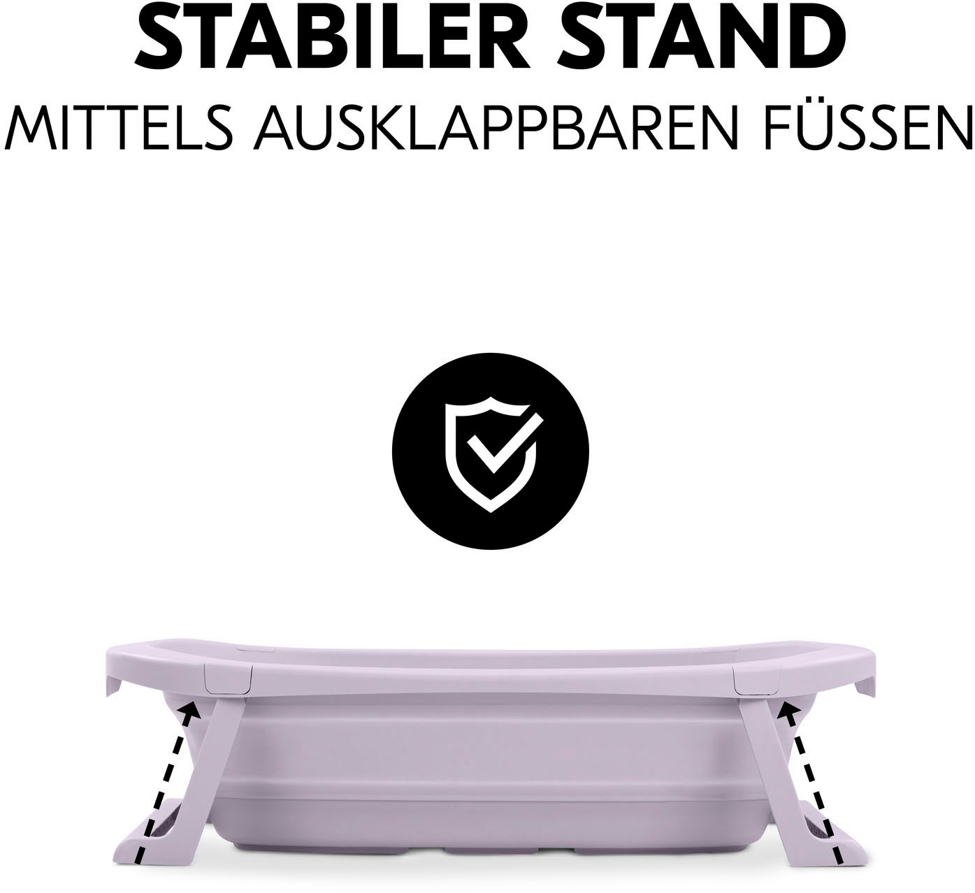 Hauck Babybadewanne »Wash N Fold M, Lavender«, Faltbadewanne mit Wassertemperaturmessung am Ablaufstopfen