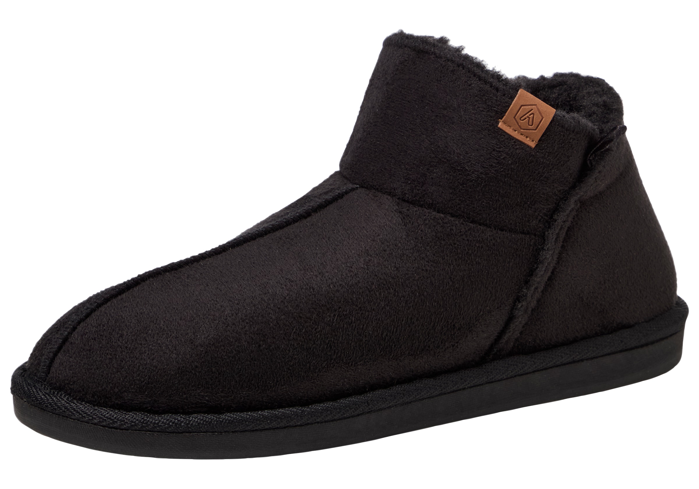 Apollo Hausschuh »LADIES HOME BOOTS SUEDE«, mit Logoprägung und kuscheligen, wärmenden Innenfutter