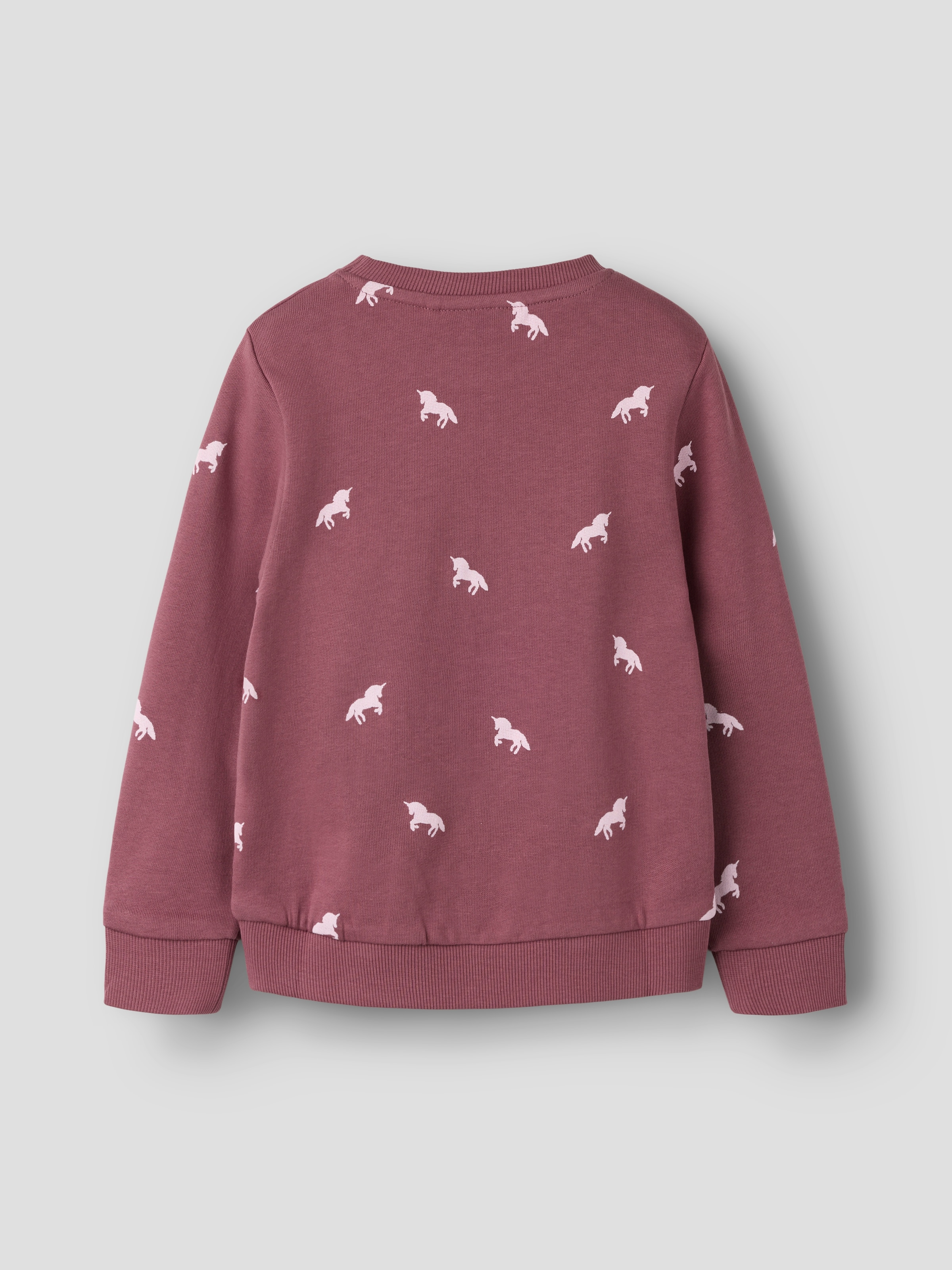 Name It Sweatshirt »NMFVALBA – Sweater mit Herzchen-Alloverdruck und Rippbündchen«, bedruckt, casual, regular fit, Sweatware, Rundhals
