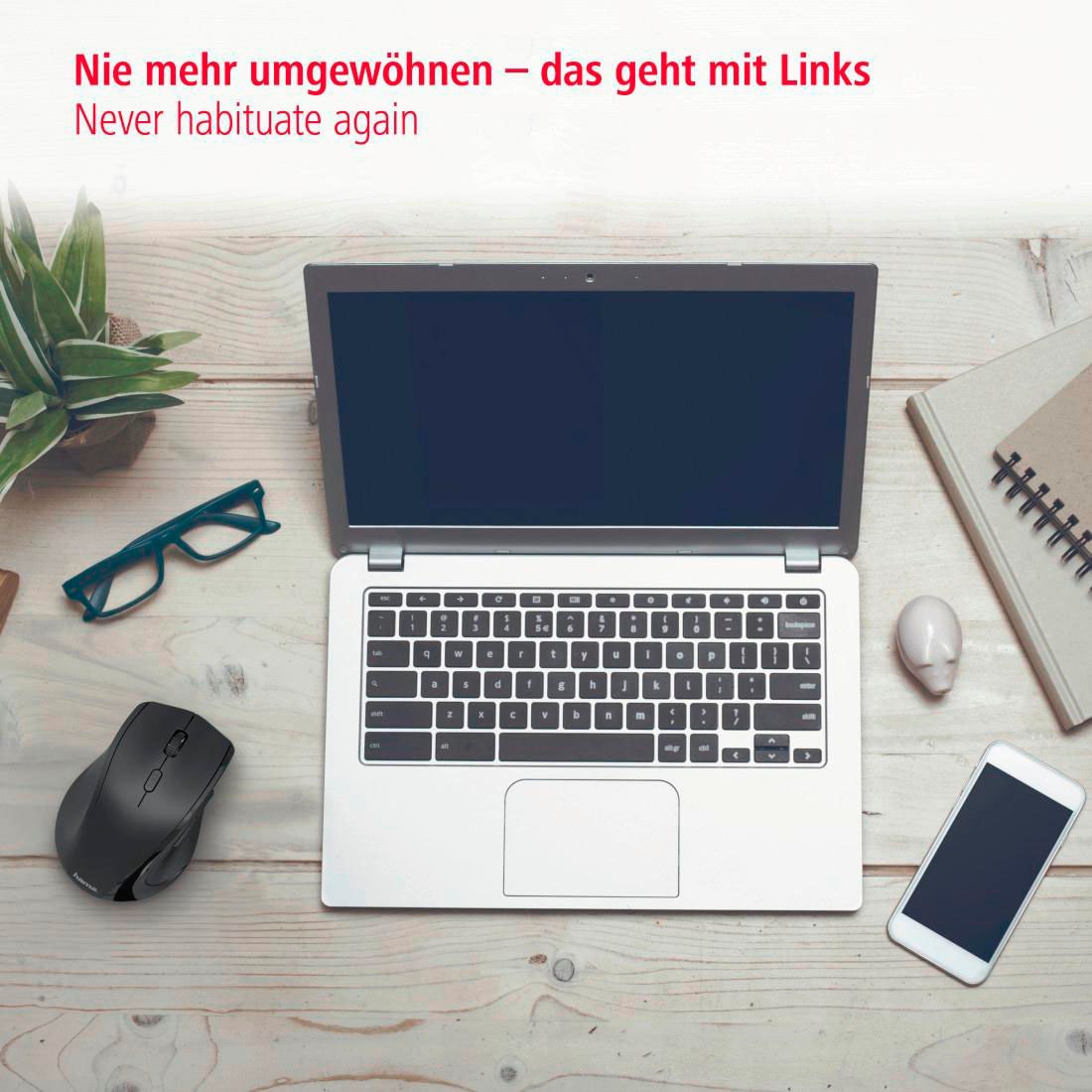 Hama Maus »Funk Linkshänder Maus, kabellose Computermaus Riano, 6 Tasten, optisch«