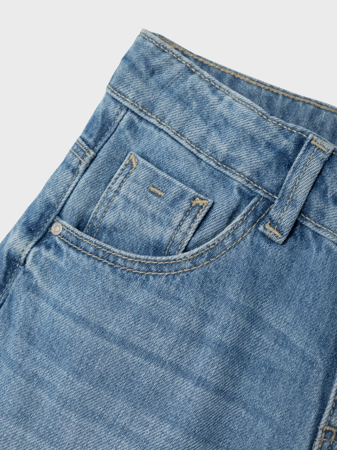 Name It Weite Jeans »NKFROSE für Mädchen mit weitem Bein und klassischem Sitz« normal, Denim, Abriebeffekte, Reißverschluss