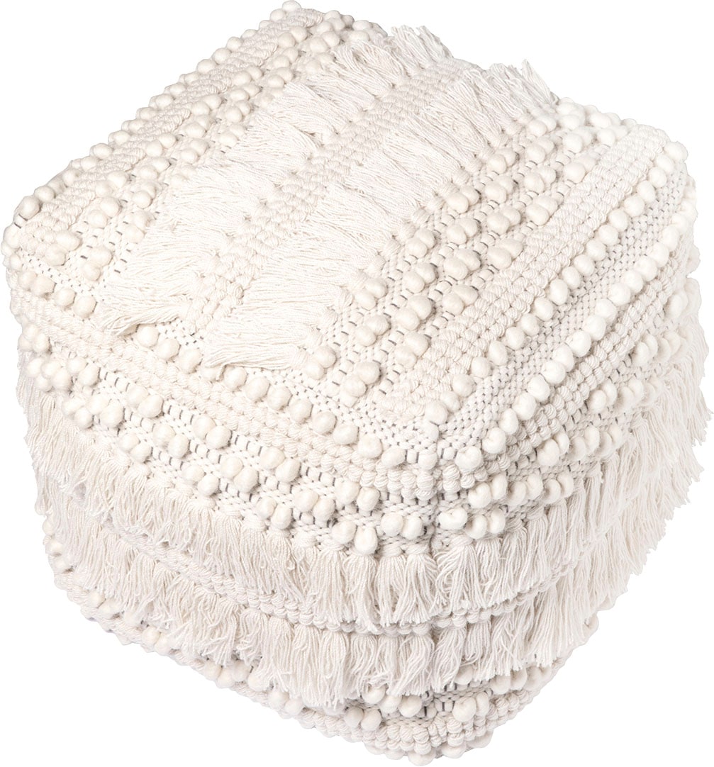 Kayoom Pouf »Pouf Bohist 325 50cm x 50cm«, (1 St.), handgefertigt, Unikat, sehr gut kombinierbar