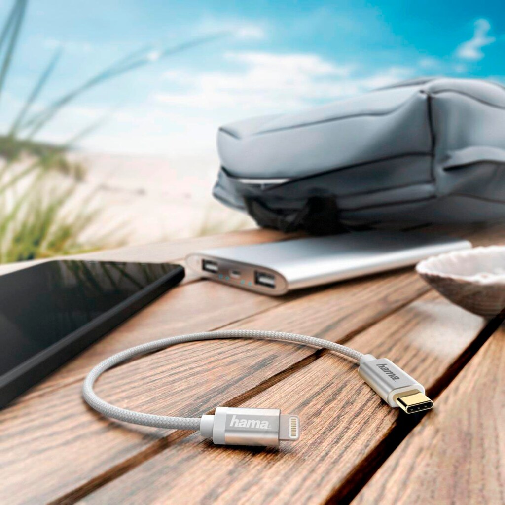 Hama Smartphone-Ladegerät »Ladekabel für schnelles Laden USB-C - Lightning, 20 cm, Datenkabel«