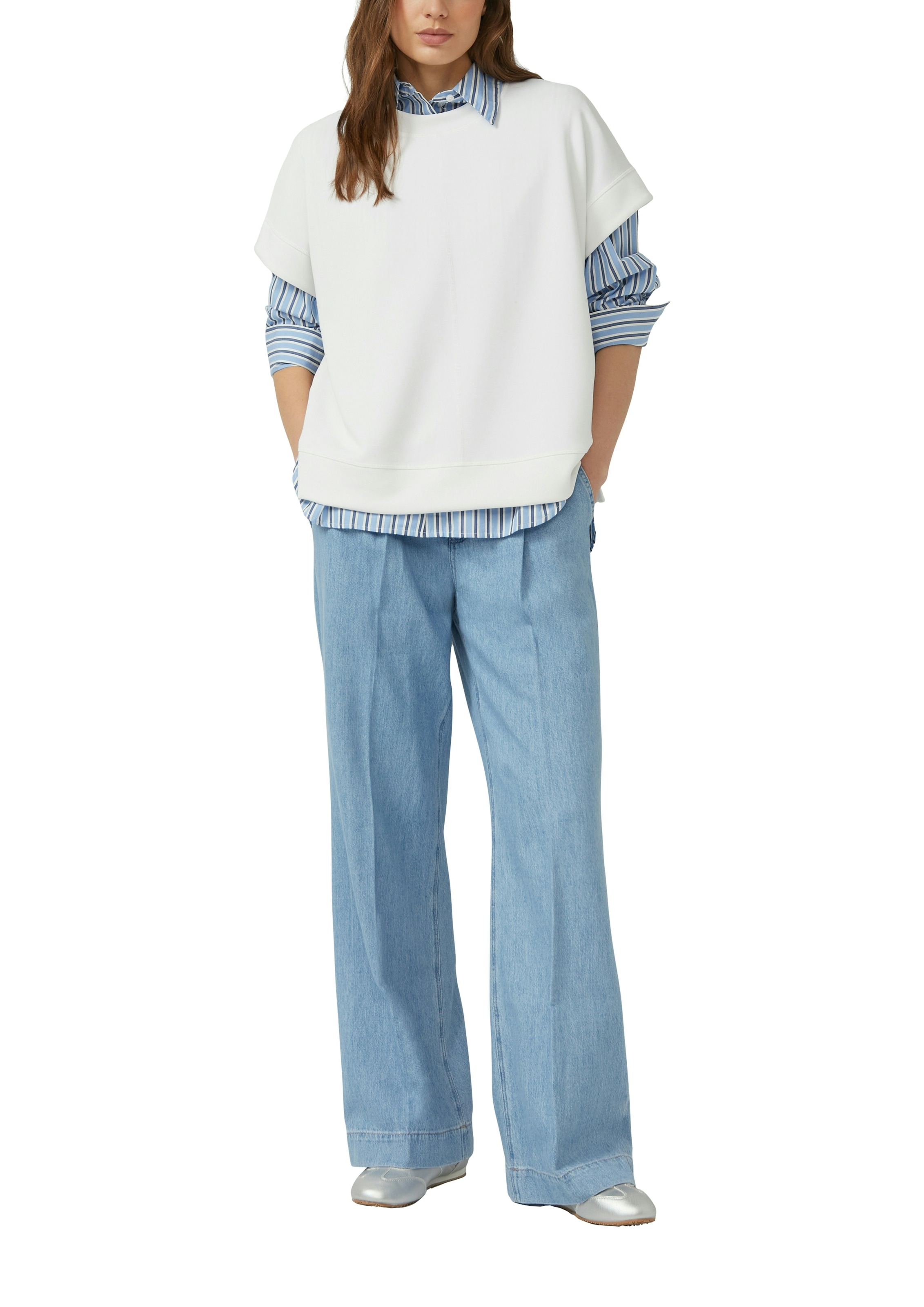 s.Oliver Sweater , Halbarm-Sweater mit Stretch
