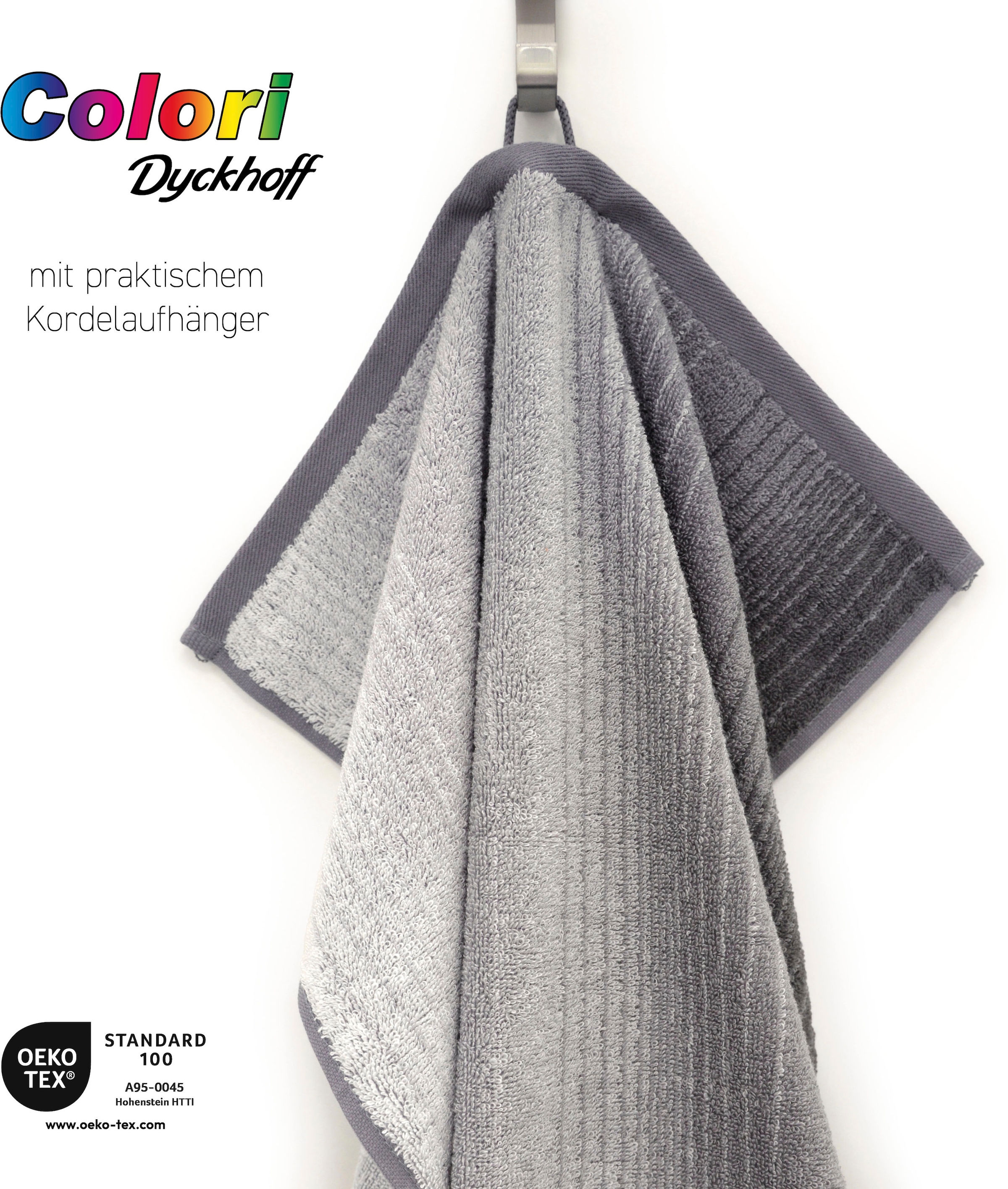 Dyckhoff Handtuch Set »Colori«, (Set, 3 St., 2 Handtücher (50x100 cm)-1 Badetuch (70x140 cm), 2 Handtücher & 1 Duschtuch,100% Bio Baumwolle, 450 g/m²