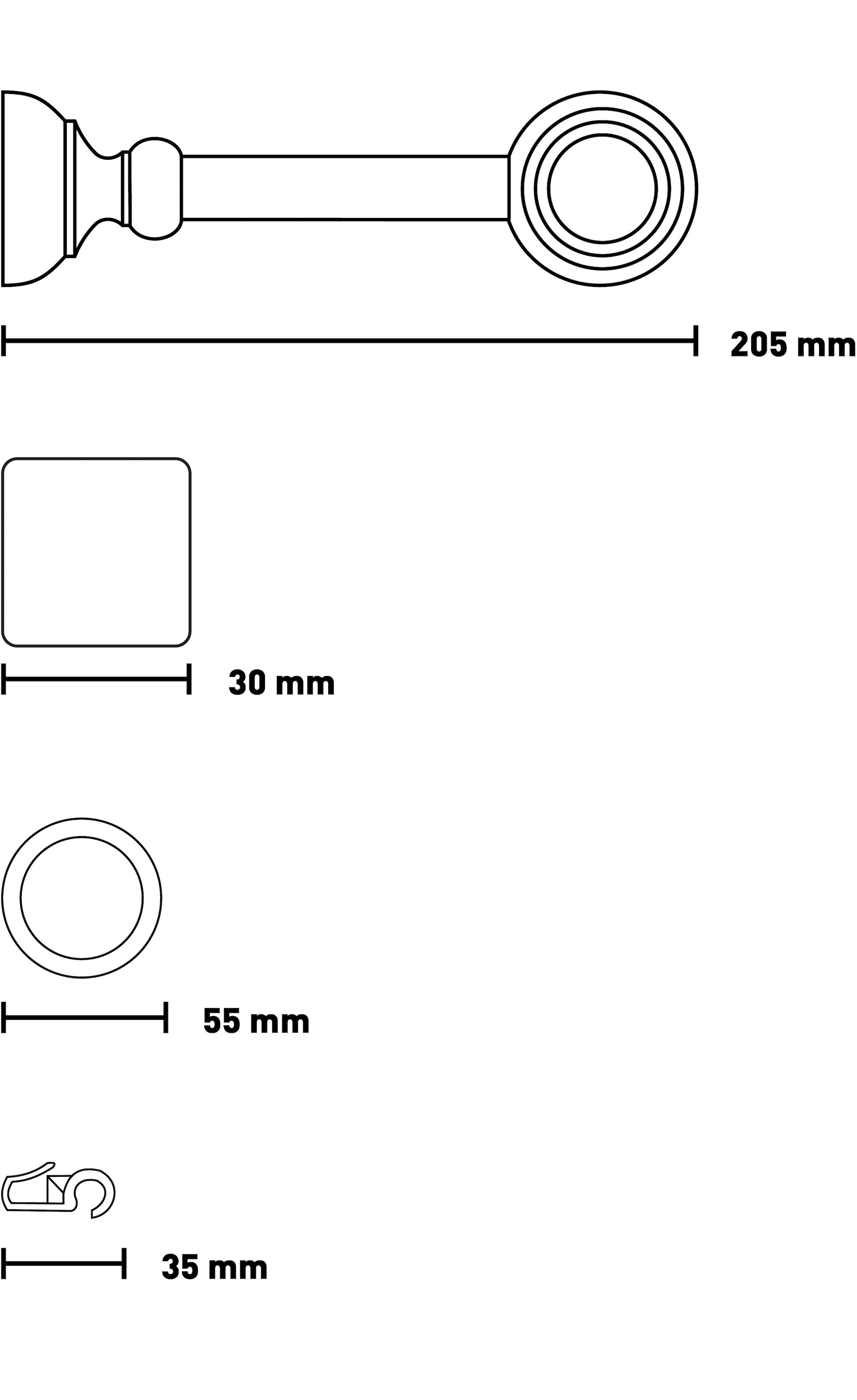 SN DECO GROUP Gardinenstange »Cafiro« 1 läufig-läufig Fixmaß 28 mm, Holz, verschiedene Längen und Farben, Komplettset