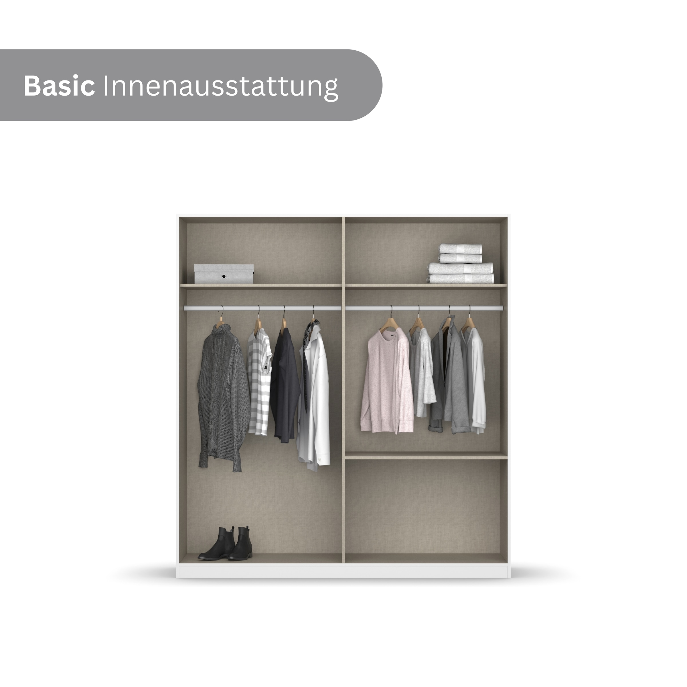 rauch Drehtürenschrank »Kleiderschrank Schrank Garderobe Wäscheschrank COSTA in 3 Breiten«, viel Platz, grifflose Front und Push-to-Open Funktion MADE IN GERMANY