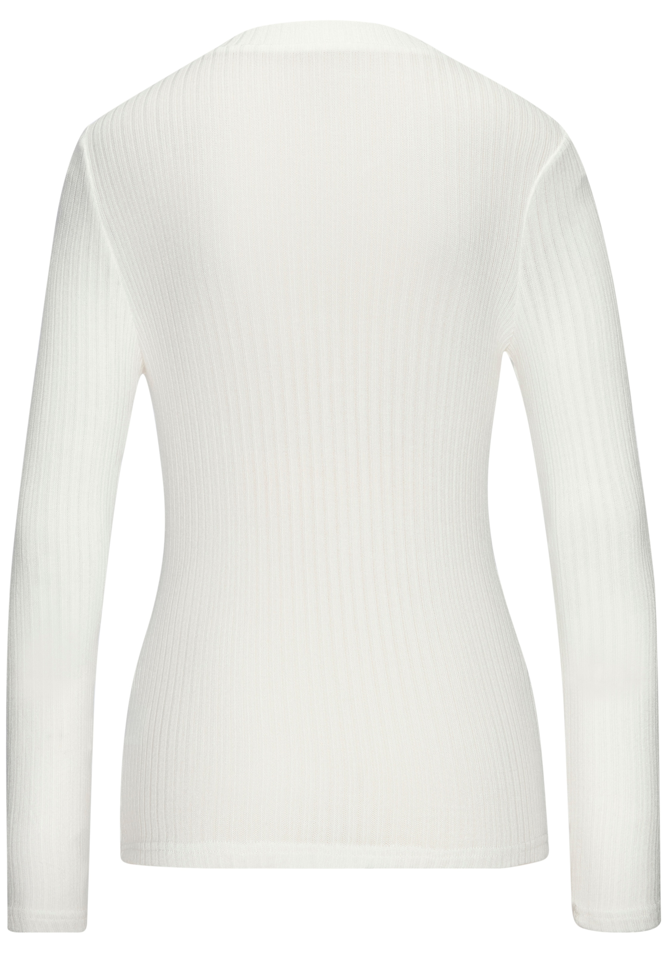 LASCANA Langarmshirt »mit kurzer Knopfleiste« aus weicher Viskose-Ripp-Qualität