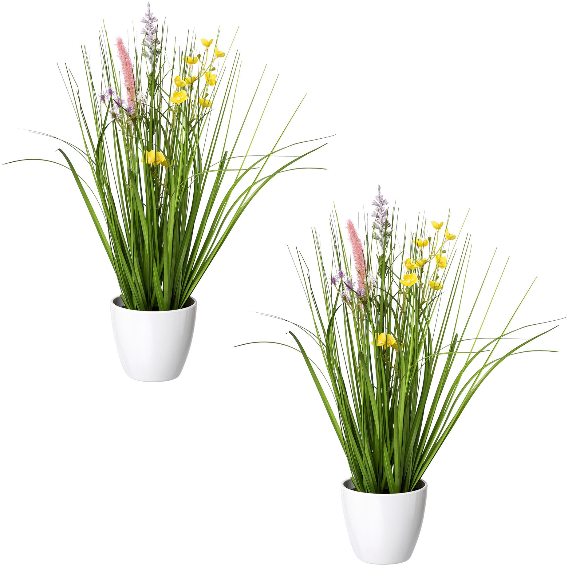 Creativ green Kunstgras »Blüten-Gras-Mix«, in weißer Kunststoffschale  bequem kaufen