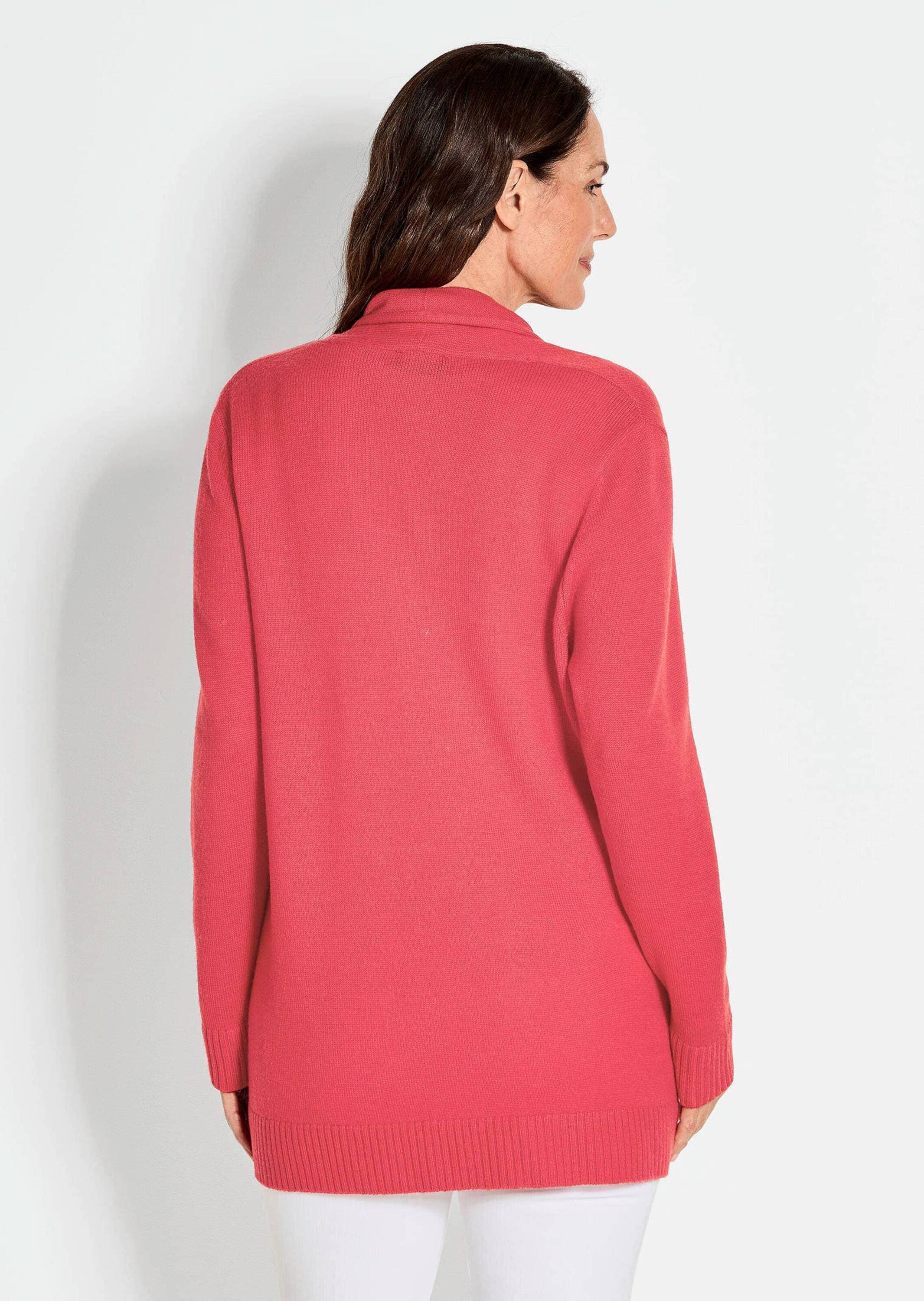 GOLDNER Strickjacke »Kurzgröße Langarm Cardigan aus Merino« Schalkragen