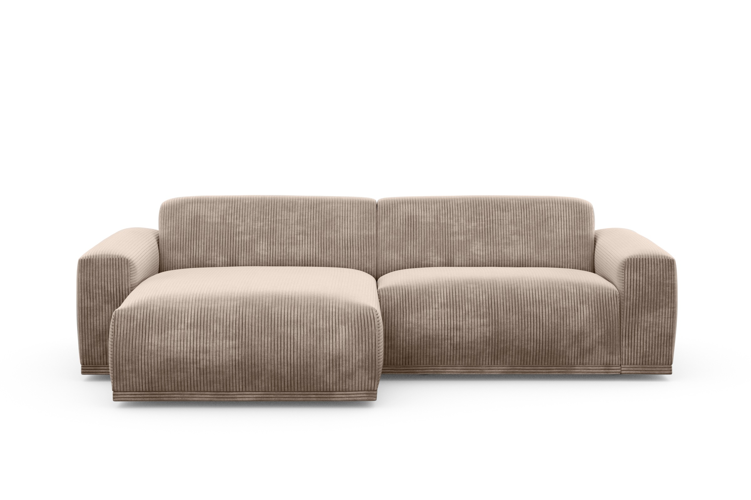 TRENDMANUFAKTUR Ecksofa »Braga, mit hochwertigem Kaltschaum, L-Form, in Cord erhältlich«, (2 St.), modernes Sofa, Couch mit hohem Sitzkomfort, 255/72/160 cm (B/H/T)