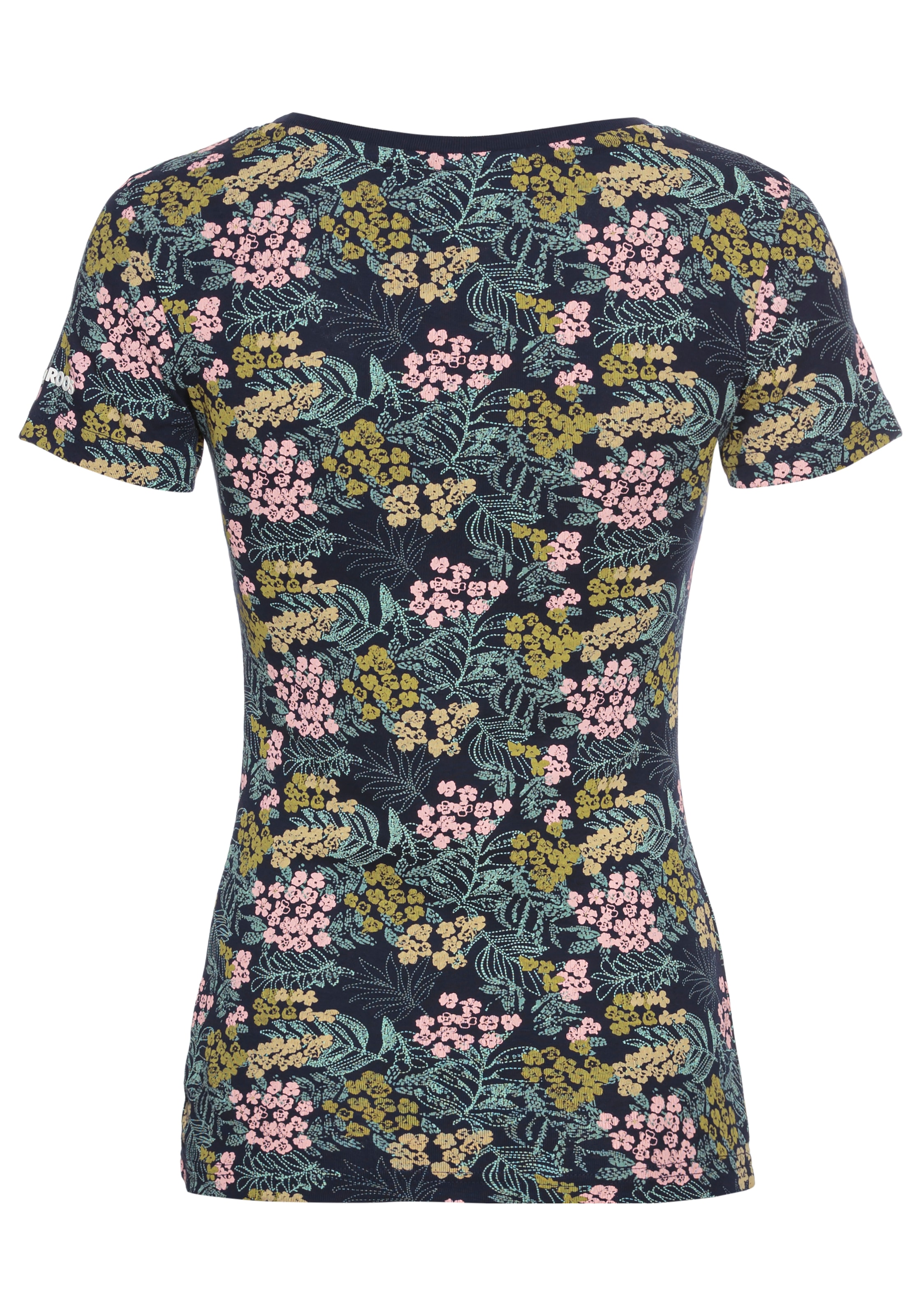 KangaROOS Kurzarmshirt, mit geblümten Allover-Print