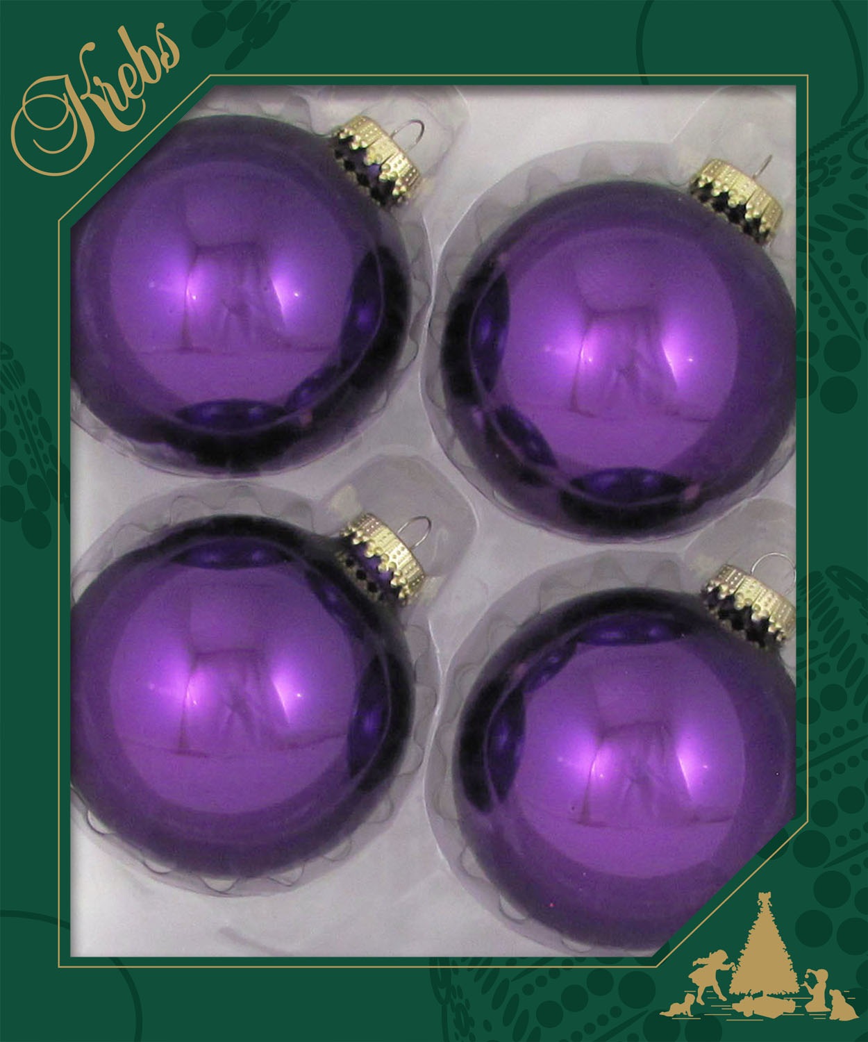 Krebs Glas Lauscha Weihnachtsbaumkugel »CBK20819, Weihnachtsdeko, Christbaumschmuck, Christbaumkugeln Glas«, (Set, 4 St.)