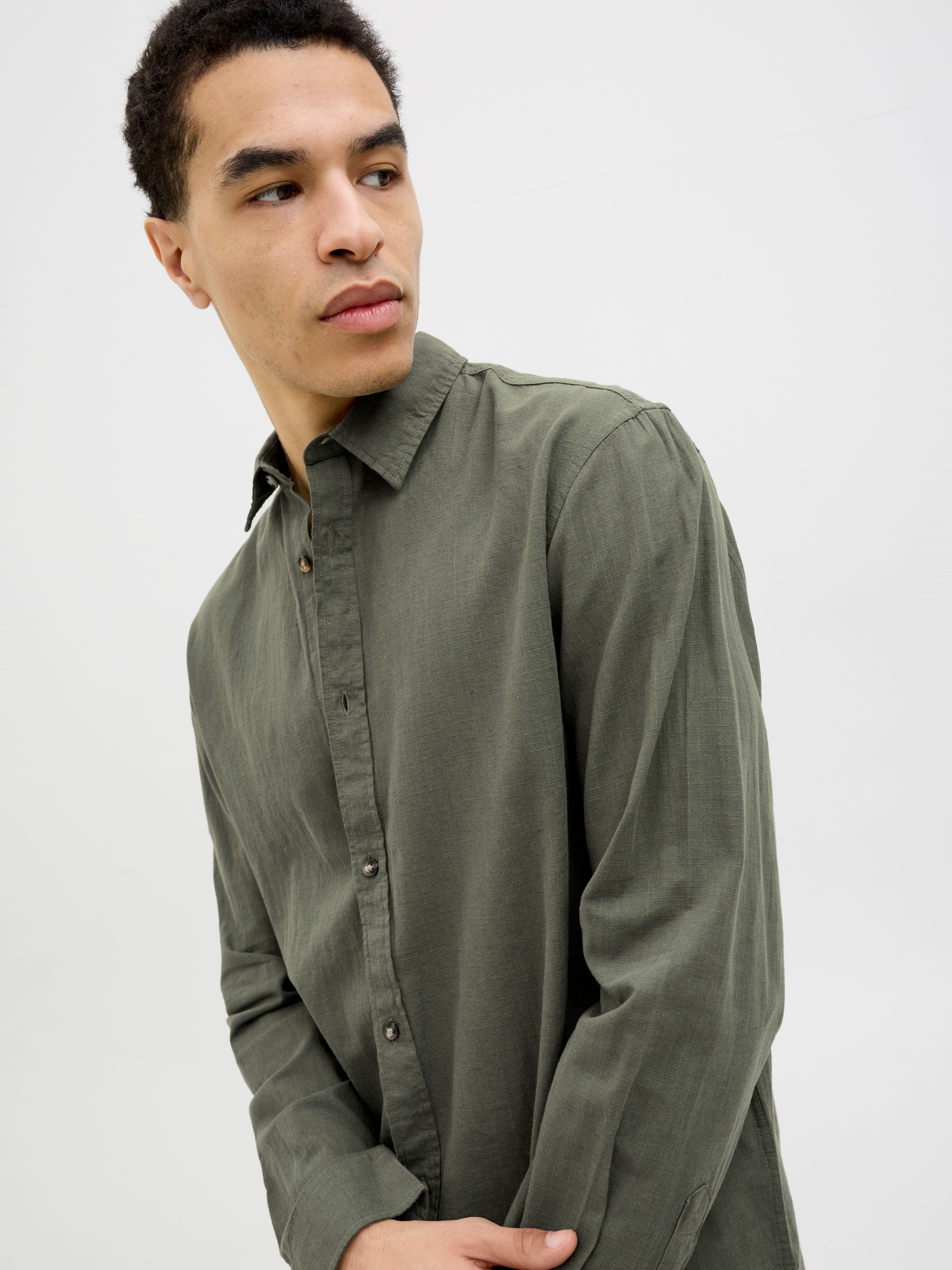 Jack & Jones Langarmhemd »JJESUMMER SHIRT LS SN«, mit Hemdkragen