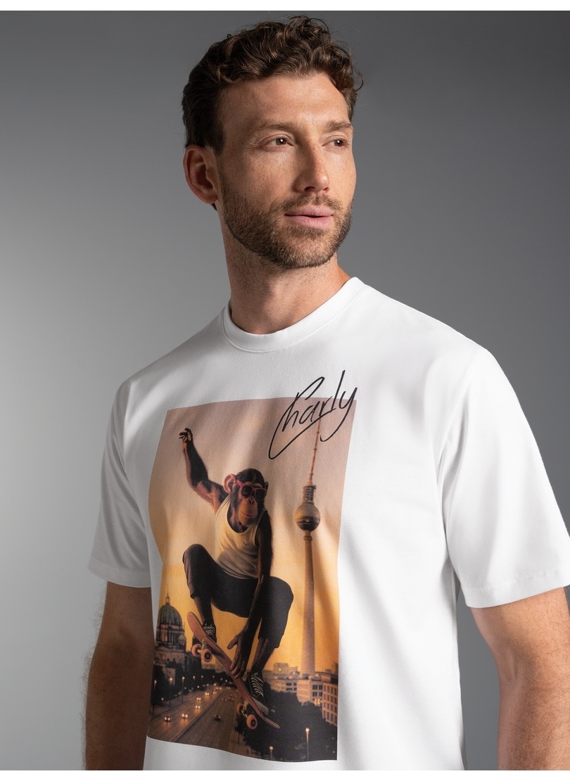 Trigema T-Shirt »TRIGEMA T-Shirt trigema Affe Charly Skateboard«, (1 tlg.)