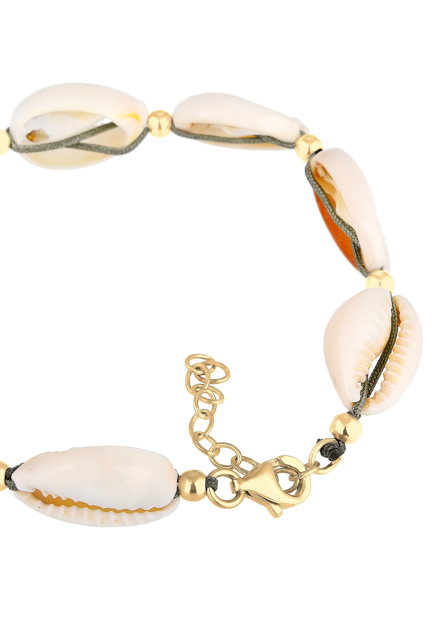 Elli Armkette »Armband Echte Kauri Muscheln Beach 925 Silber vergoldet«