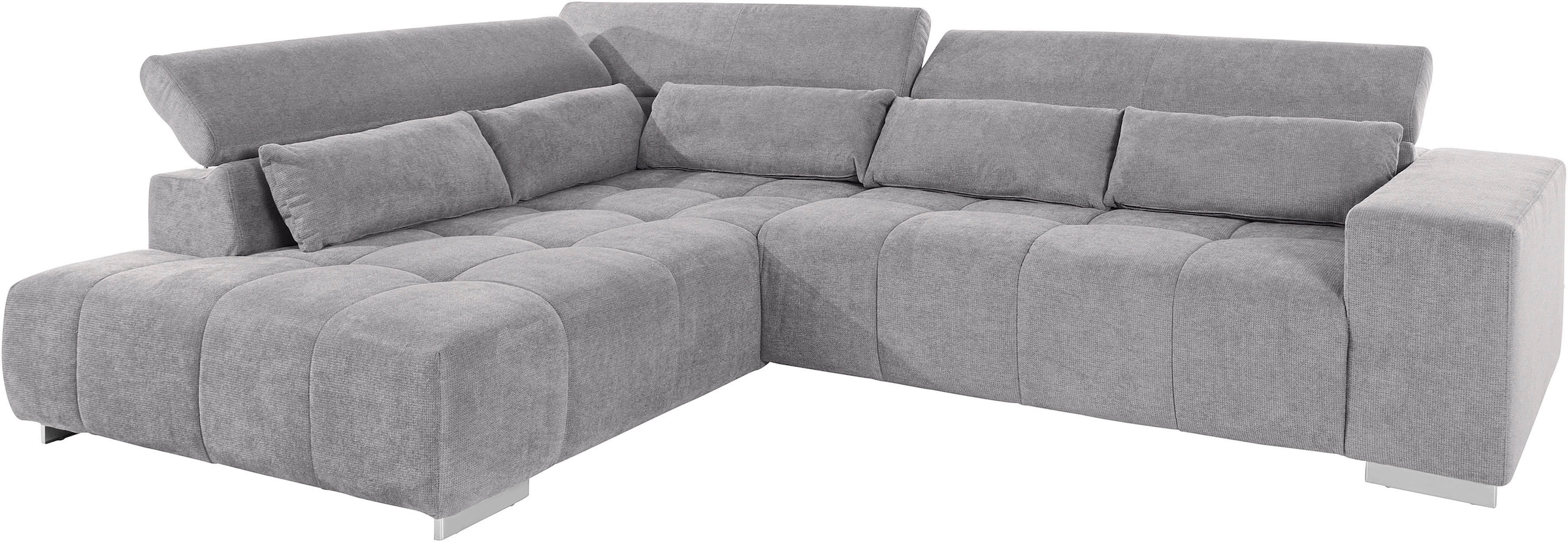 COTTA Ecksofa »Orion L-Form«, mit Ottomane, inklusive verstellbarer Kopfstützen und 5 Nierenkissen