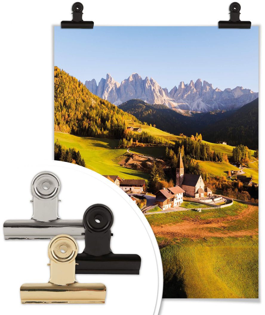 Landschaften, »Dorf Poster Bild, Poster, Dolomiten«, Wandposter Wandbild, Wall-Art St.), auf Rechnung bestellen (1
