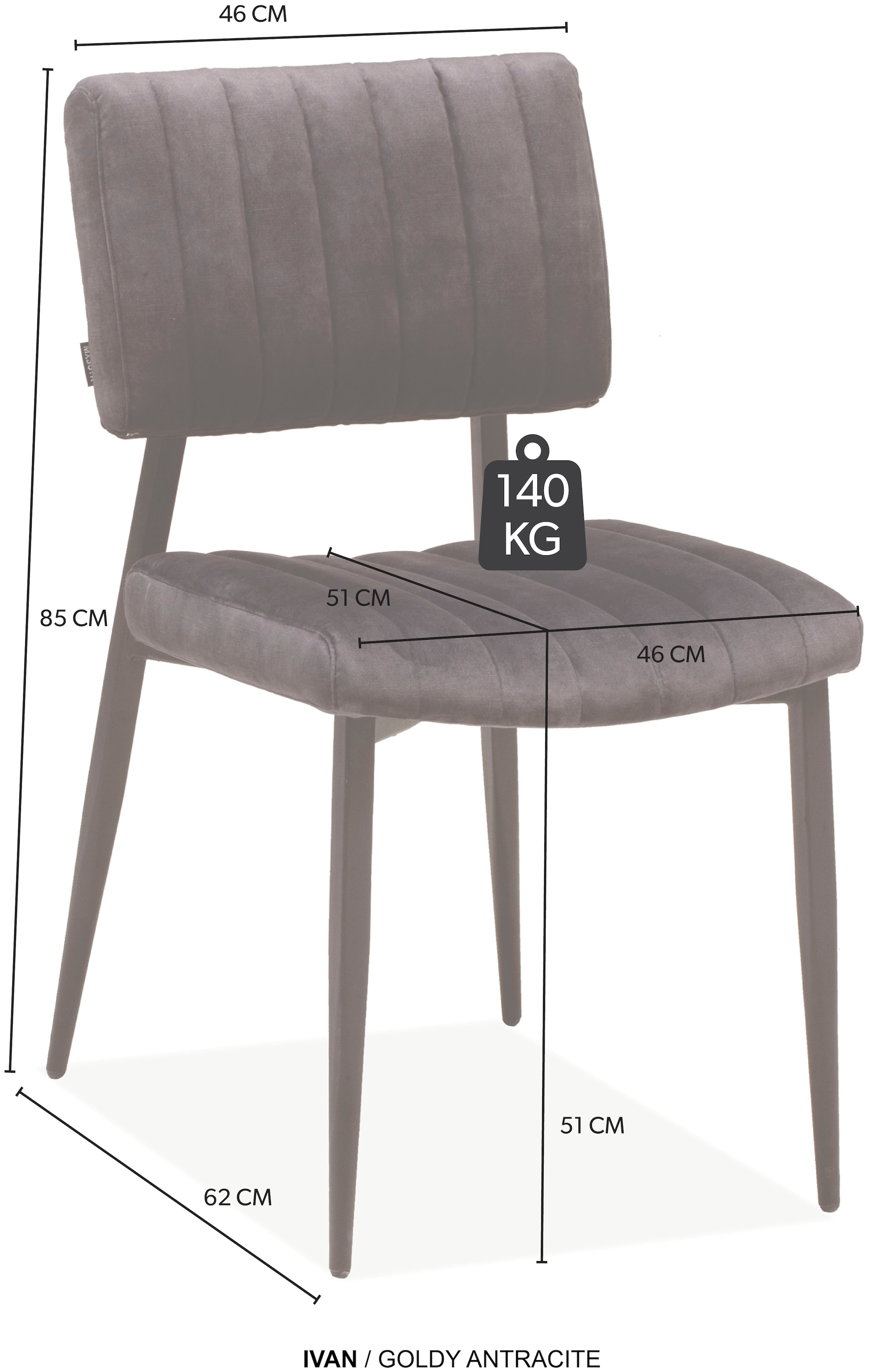 OMG Design Esszimmerstuhl »Ivan«, (Set), 2 St., Stoff, pflegeleichter Samtvelour Bezug, Küchenstuhl