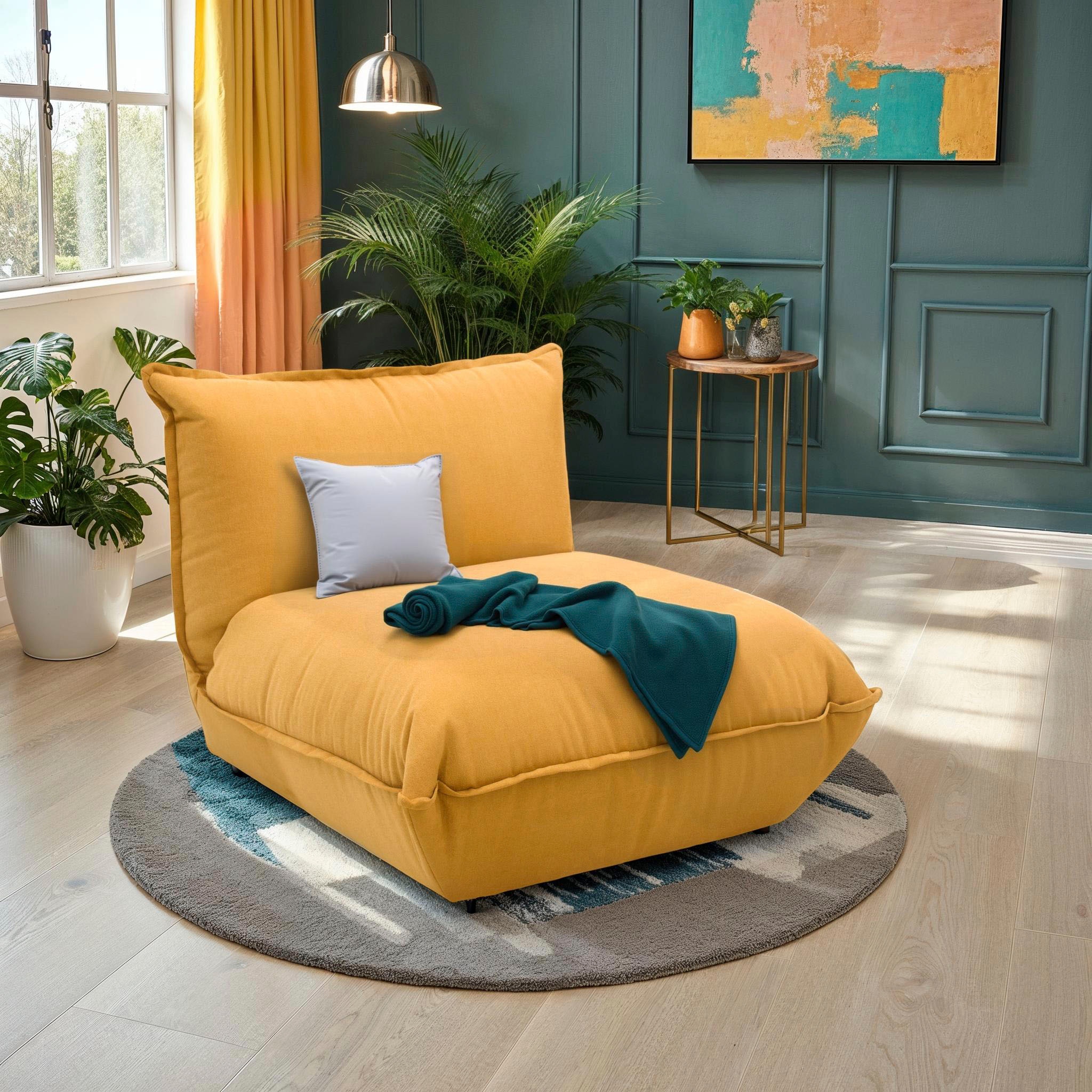 DOMO collection Sessel »Nantes Loungesessel, Wohlfühlsessel«, hochwertig gepolstert mit Federkern, Struktur weich, mango