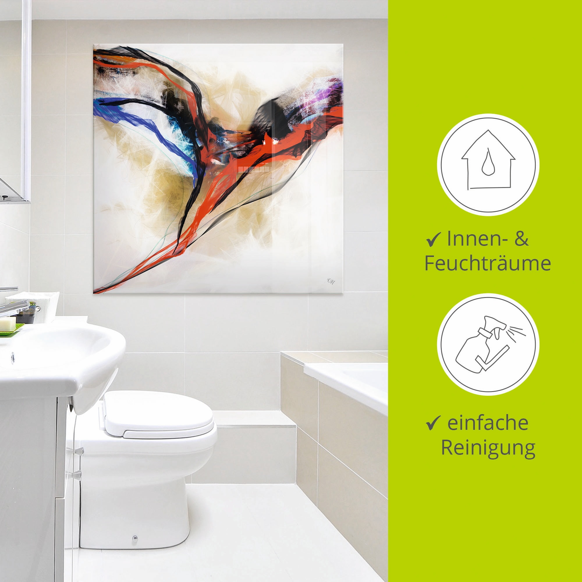 Artland Glasbild »Engel - abstrakt I« Muster 1 Stk. tlg. in verschiedenen Größen