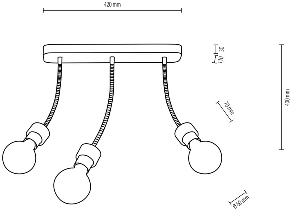 BRITOP LIGHTING Deckenleuchte »ALLUMER FLEX«, 3 flammig, Leuchtmittel E27 | Leuchtmittel wechselbar-ohne Leuchtmittel, Basis aus Eichenholz mit FSC®-Zertifikat, flexibel verstellbar
