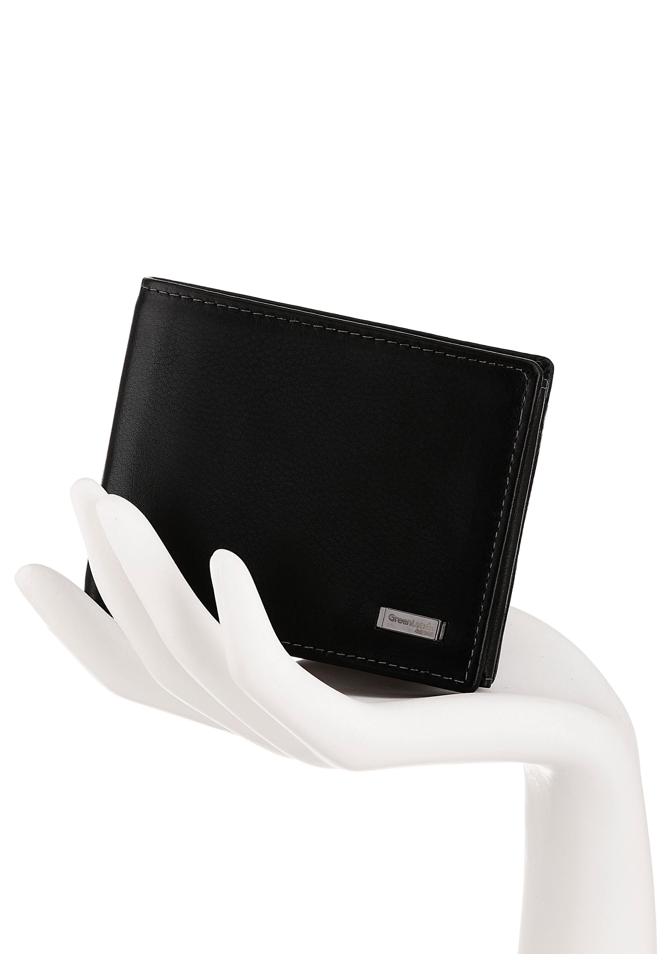 Ausstattung RFID GreenLand Nappa«, Nature Geldbörse Leder, »Black mit aus