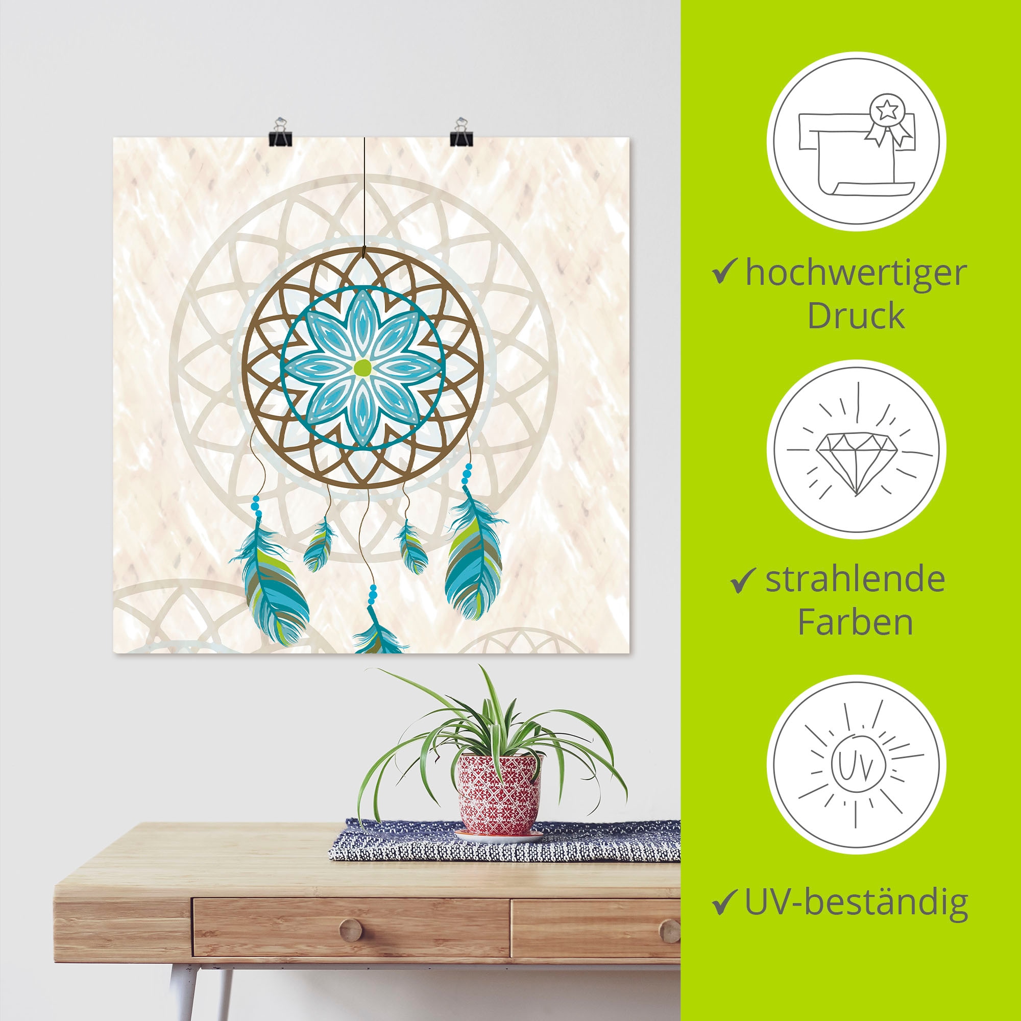 Artland Wandbild »Traumfänger«, Muster, (1 St.), als Poster, Wandaufkleber in verschied. Größen