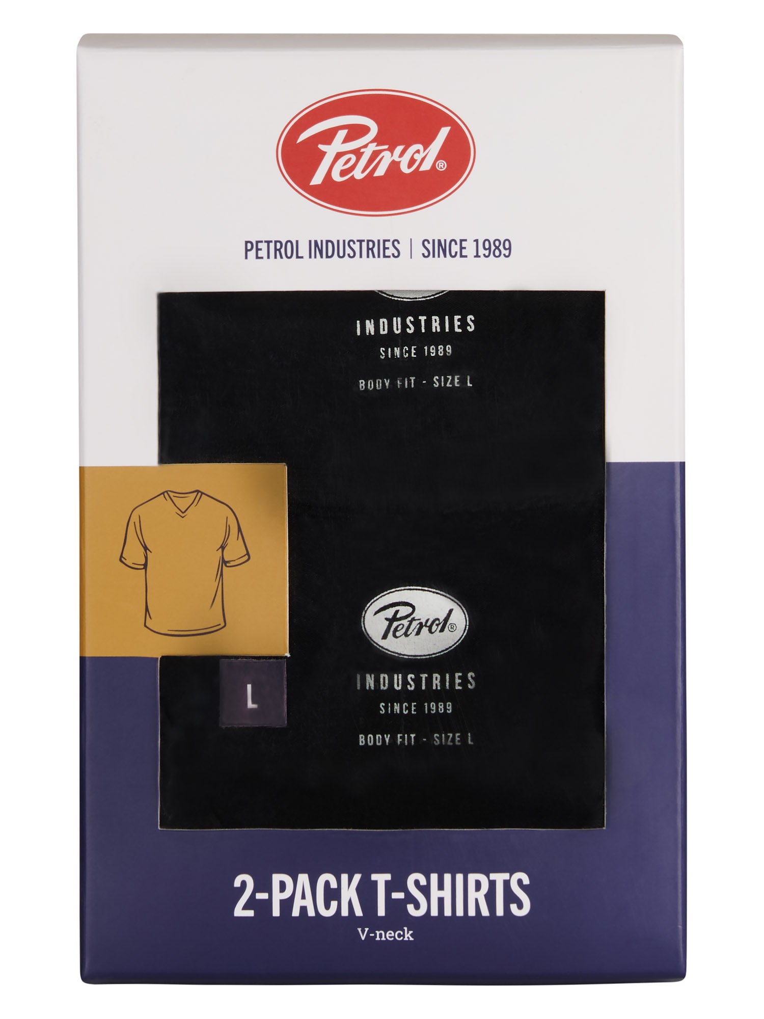 Petrol Industries T-Shirt »Men Body Fit V-Neck - 2PACK« Packung, 2er-,  Auch ideal zum Unterziehen