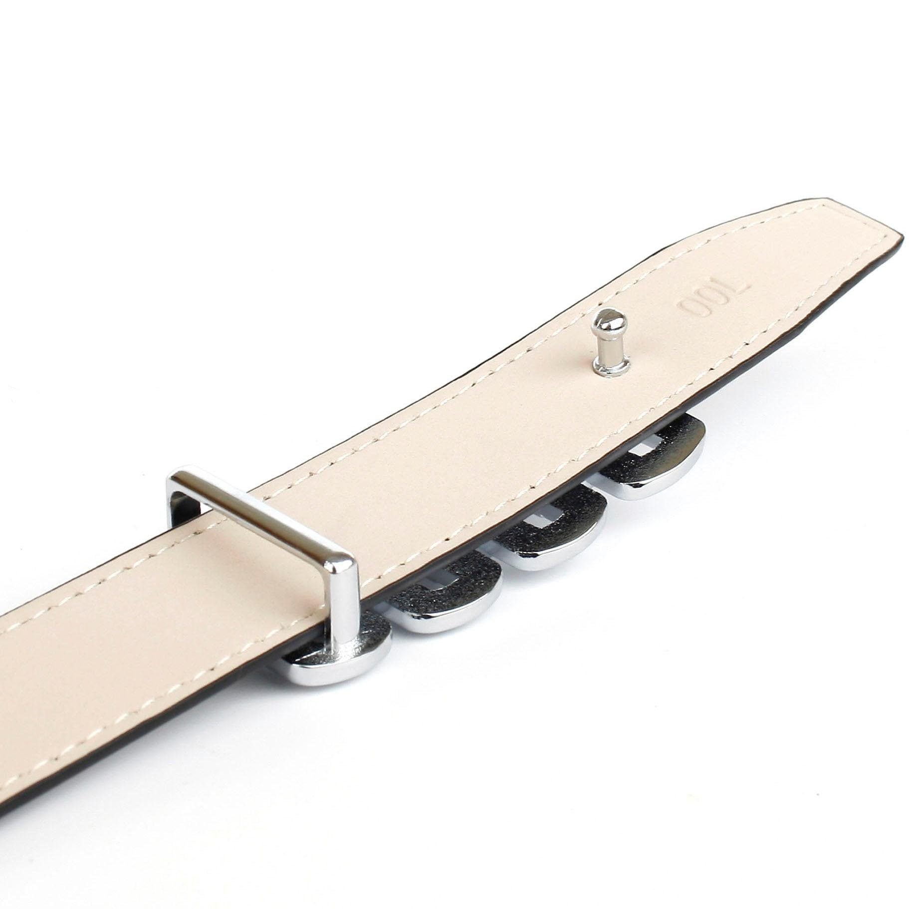 Anthoni Crown Ledergürtel mit Glaskristallen besetzter Schließe