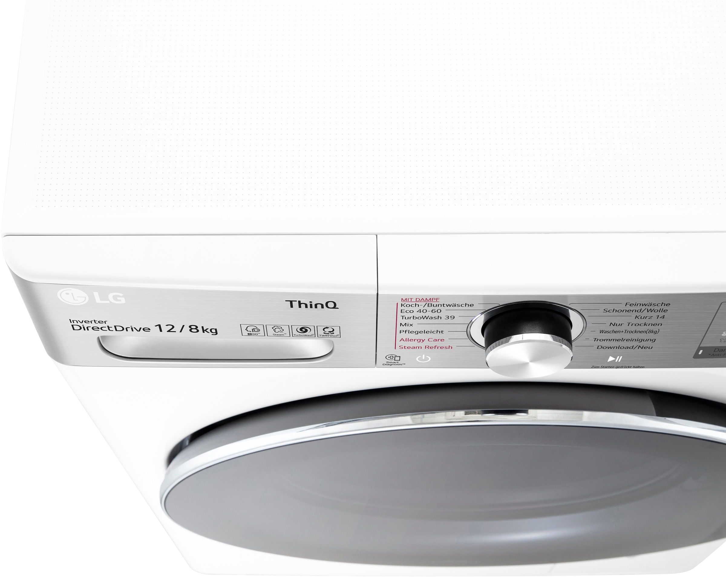 LG Waschtrockner »V9WD128H2«, TurboWash® nur Waschen 39 Minuten 3 in Garantie mit - XXL Jahren