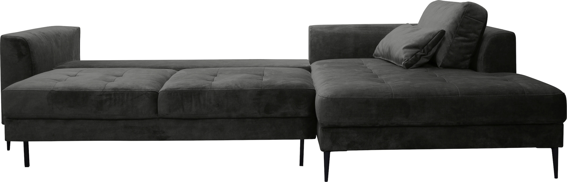 TRENDMANUFAKTUR Ecksofa »Luzi, wahlweise mit Schlaffunktion und Bettkasten bestellbar, L-Form«, Designsofa mit tollem Sitzkomfort, Metallfüße schwarz, Breite 280 cm