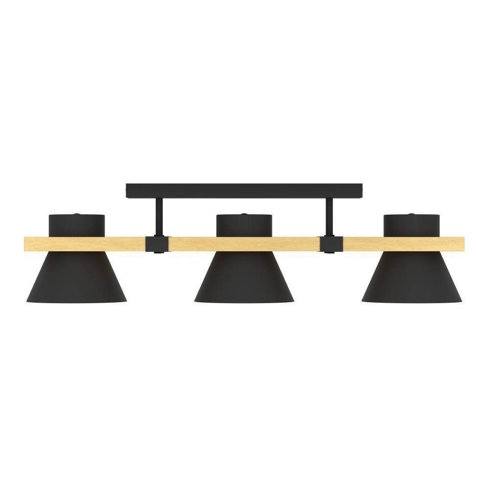 EGLO Deckenleuchte »MACCLES« E27 1 Stk. Deckenleuchte, Wohnzimmerlampe, Holz und Metall, Schwarz, Deckenspot