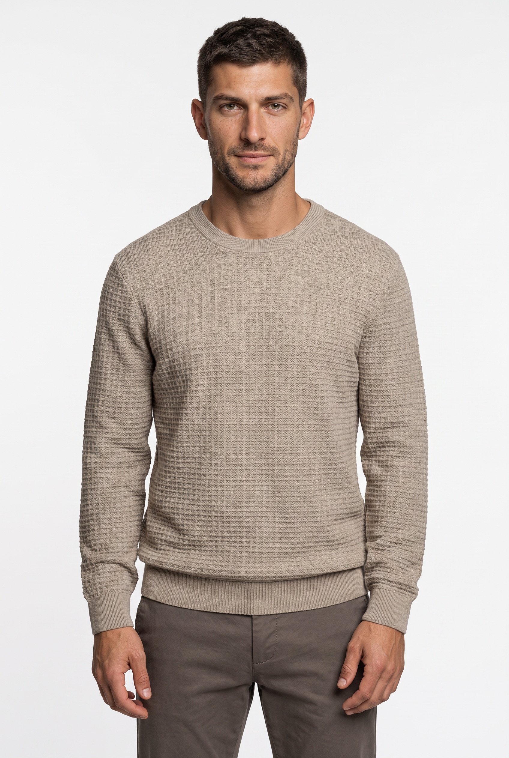 Gant Rundhalspullover »COTTON TEXTURE C-NECK« Regular fit mit Rundhalsausschnitt